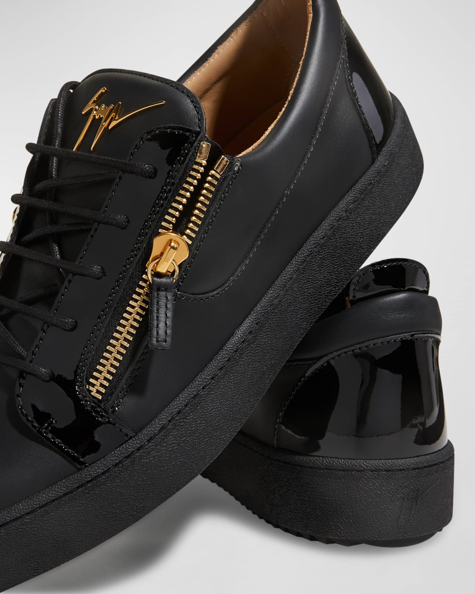 Giuseppe Zanotti Men's London Double-Zip Leather Low-Top