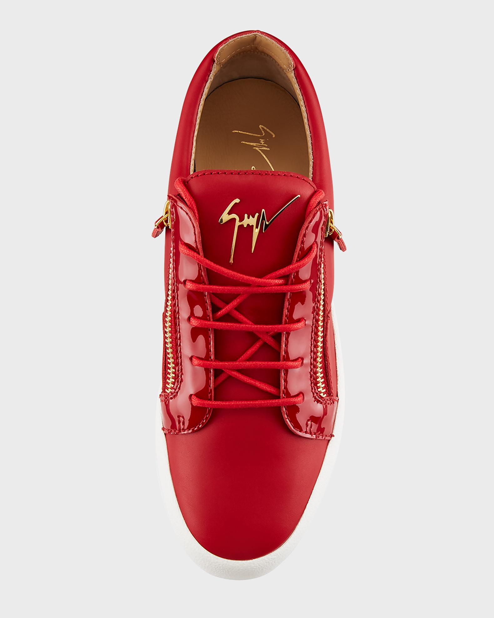 Giuseppe Zanotti Men's London Double-Zip Leather Low-Top Sneakers