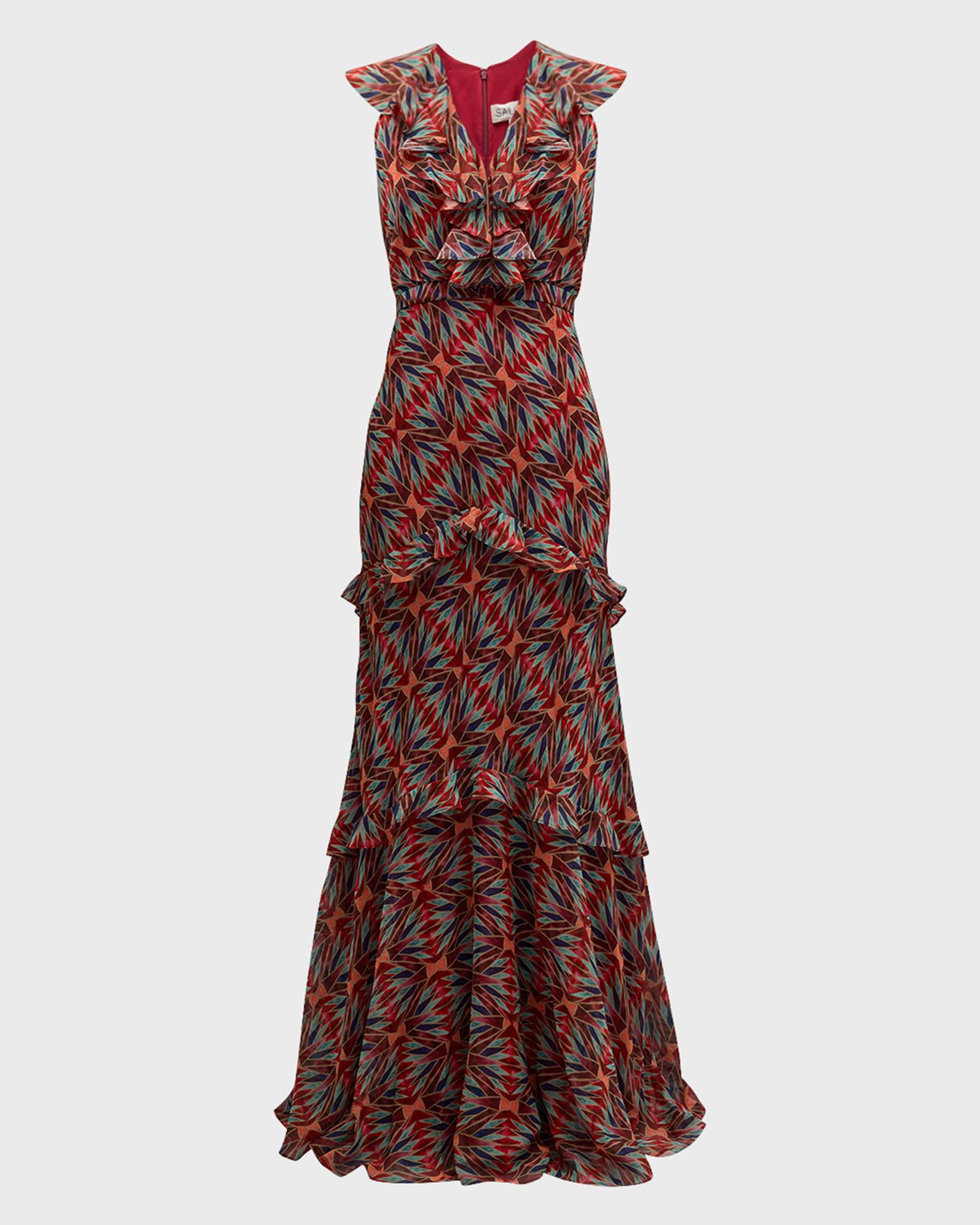 Rita Tiered Ruffle Cocktail Dress | Neiman Marcus