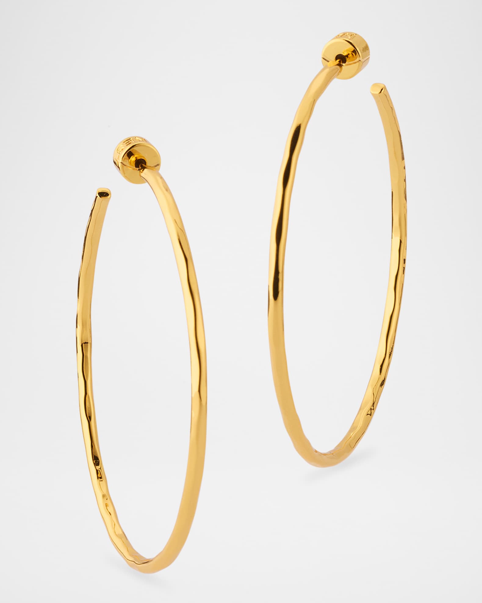 NEST Jewelry Thin Hammered 22k Gold Plated Hoop Earrings Neiman Marcus