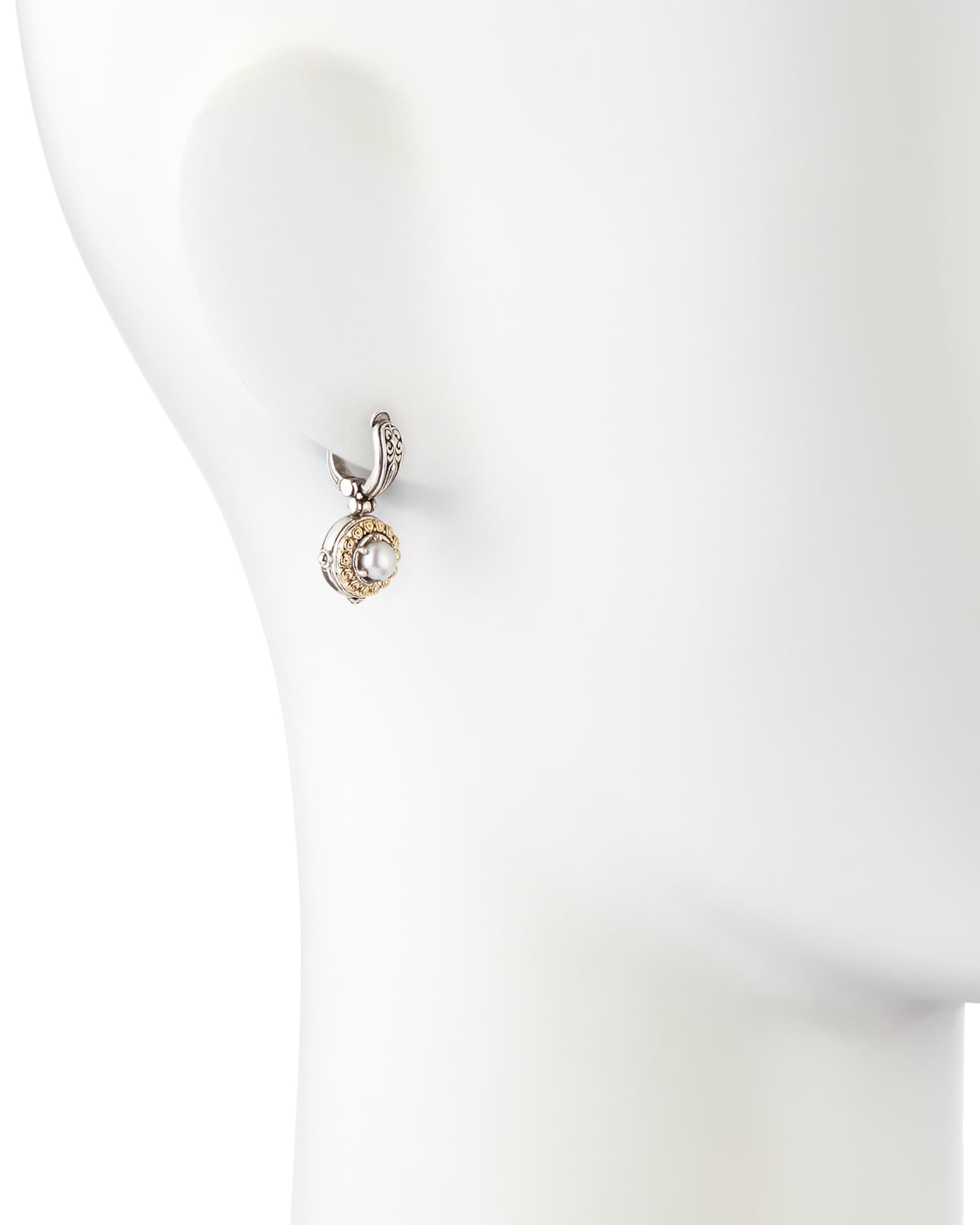 Silver/Gold Pearl Drop Earrings 1
