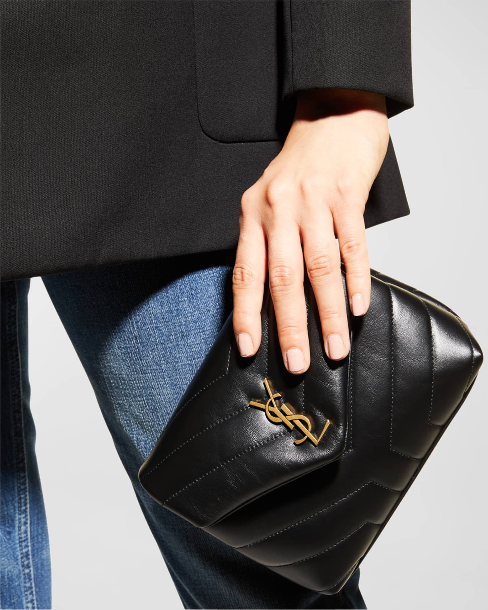 Loulou toy ysl matelasse calfskin envelope crossbody bag 2025