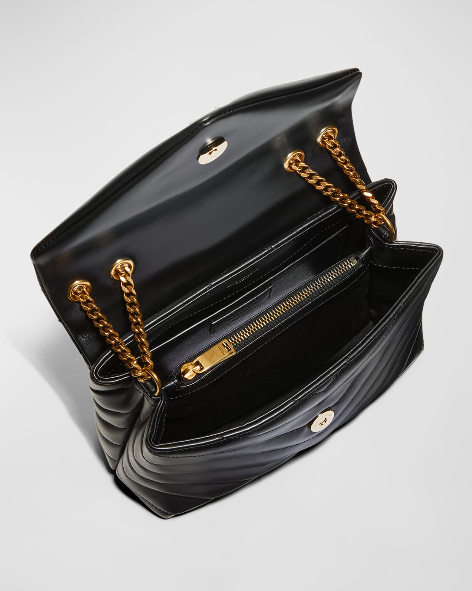 Saint Laurent Loulou Small Matelasse Calfskin FlapTop Shoulder Bag