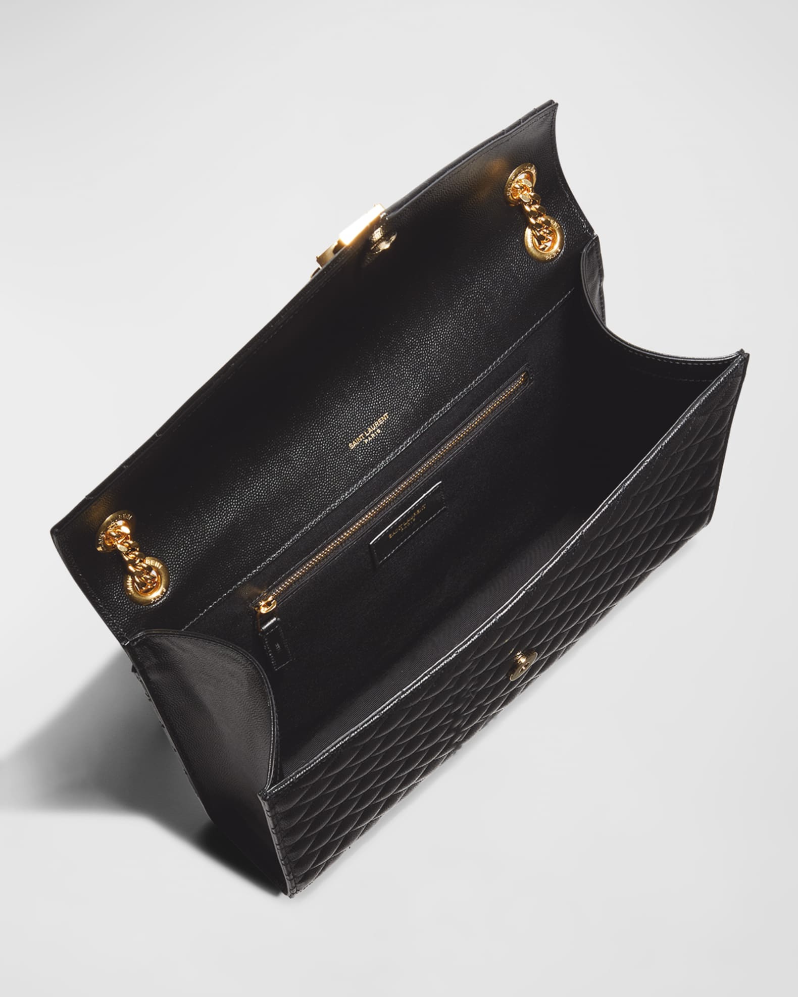Saint Laurent Envelope Triquilt Large YSL Shoulder Bag in Grained Leather Neiman Marcus