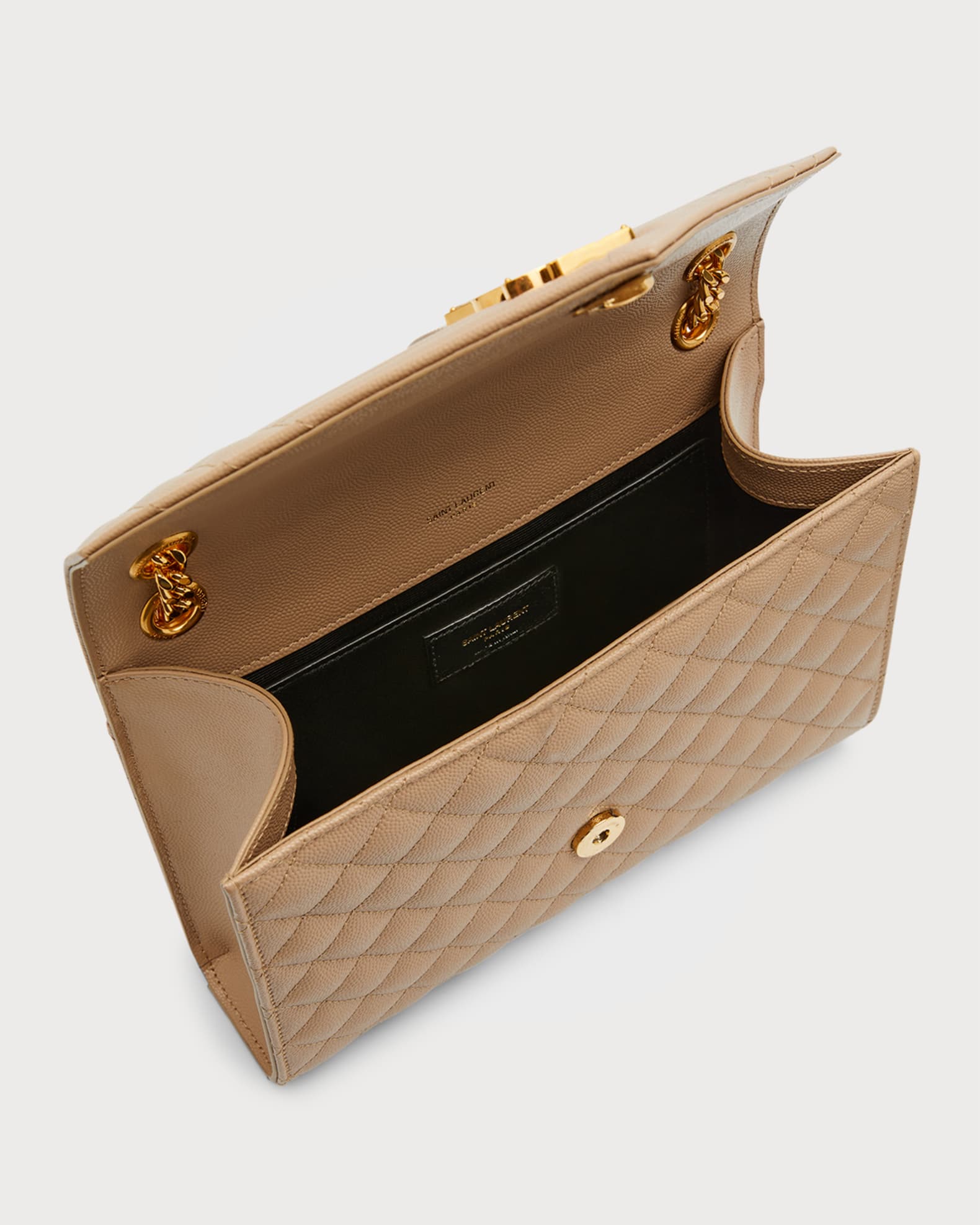 Envelope Triquilt Medium YSL Shoulder Bag in Grained Leather