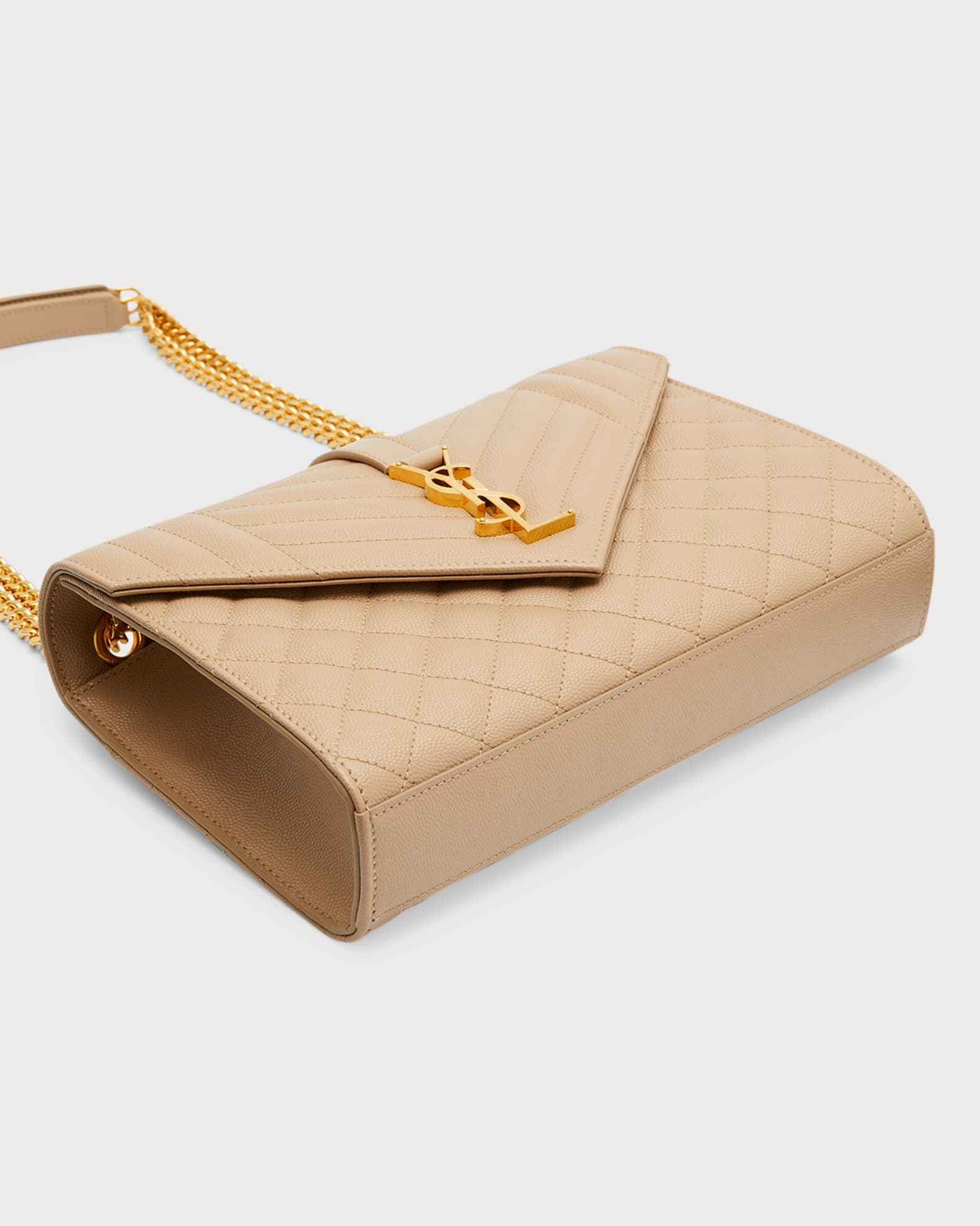 Envelope Triquilt Medium YSL Shoulder Bag in Grained Leather