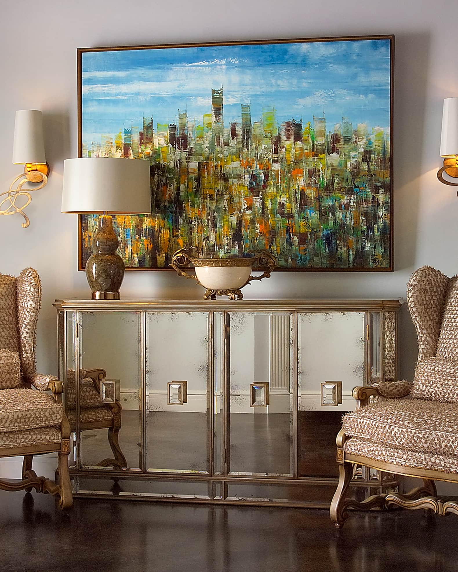 Juno Foxed Mirror Credenza 1