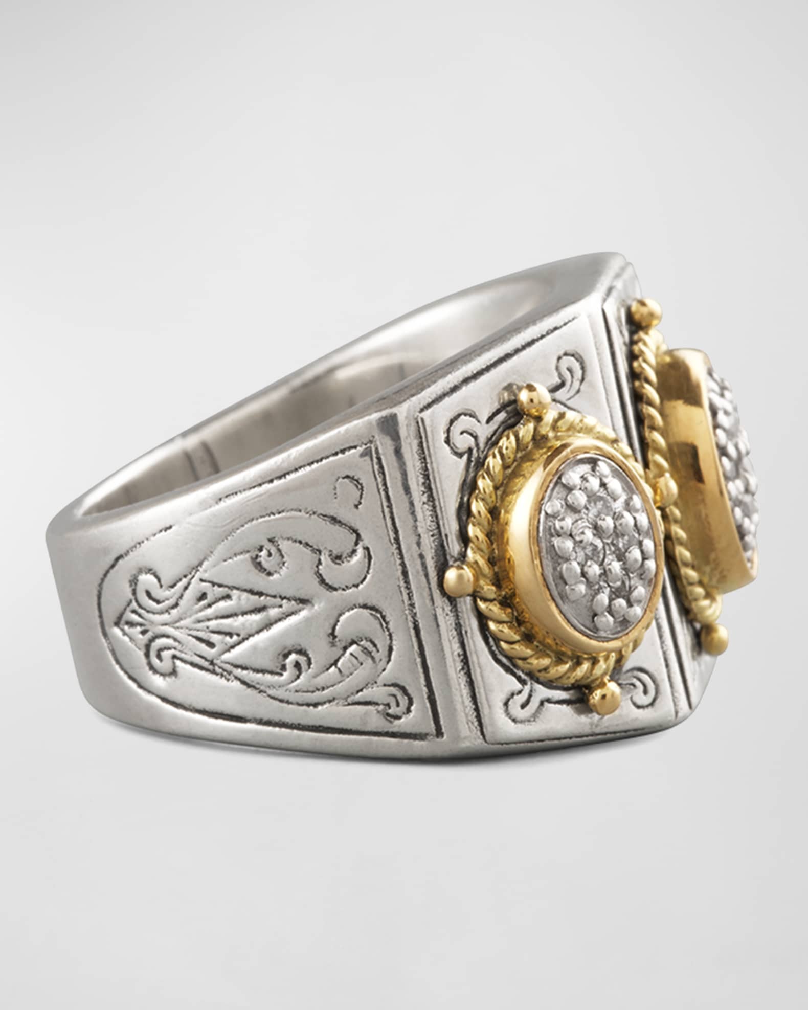 Three-Stone Pave Ring 1