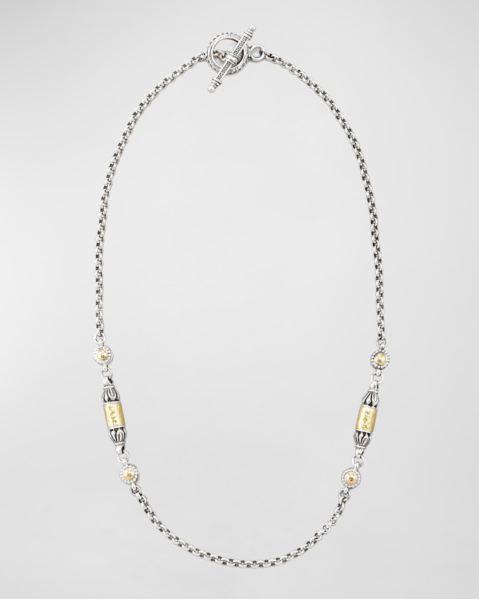 Gold Bullet-Station Necklace, 18"L 0