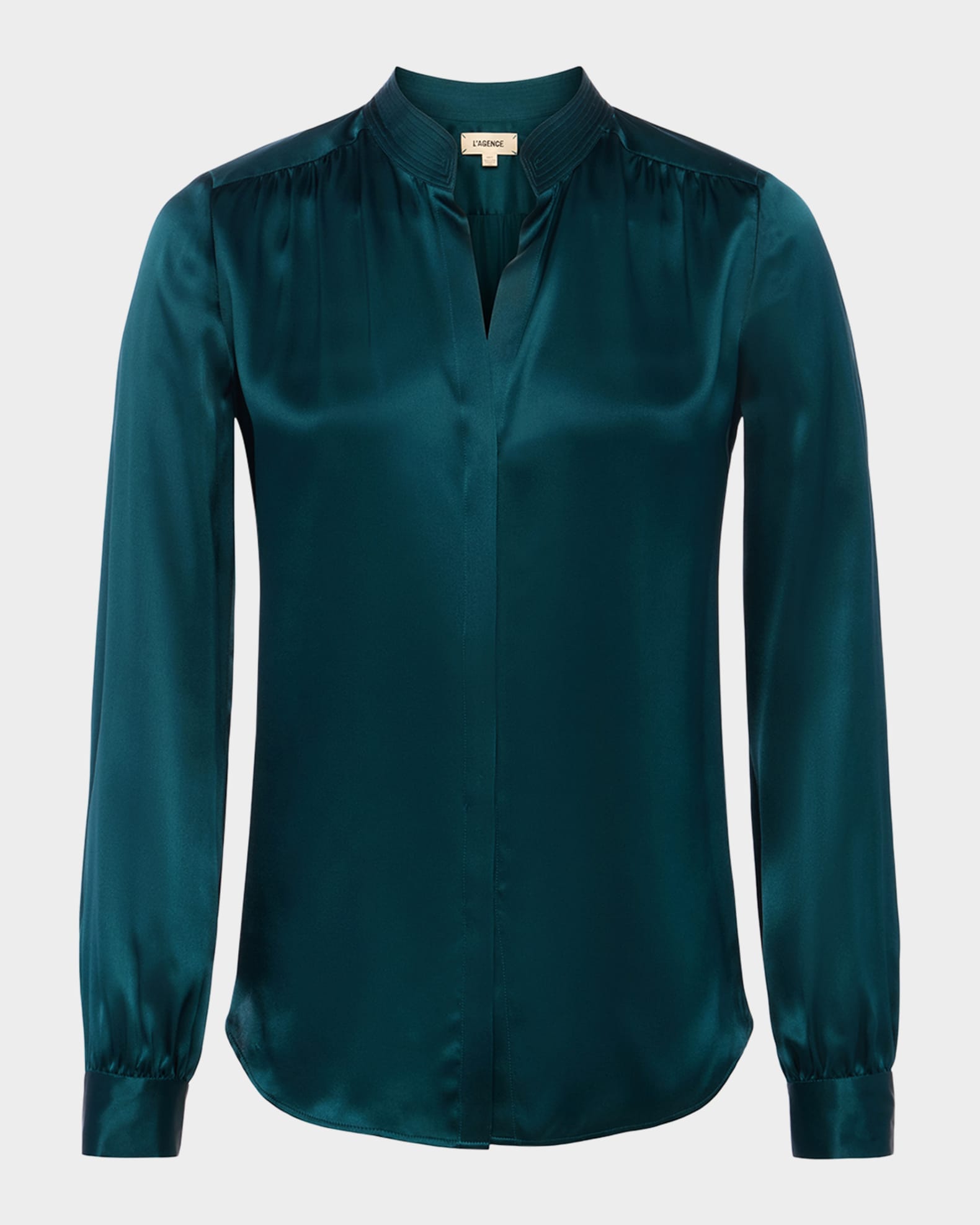 Bianca Silk Charmeuse Button-Down Blouse 0