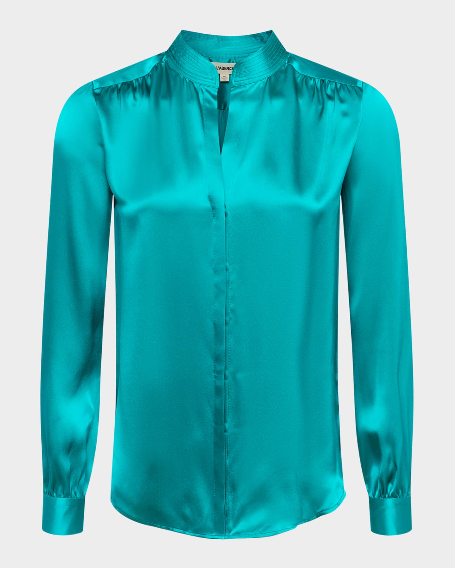 Bianca Silk Charmeuse Button-Down Blouse 0
