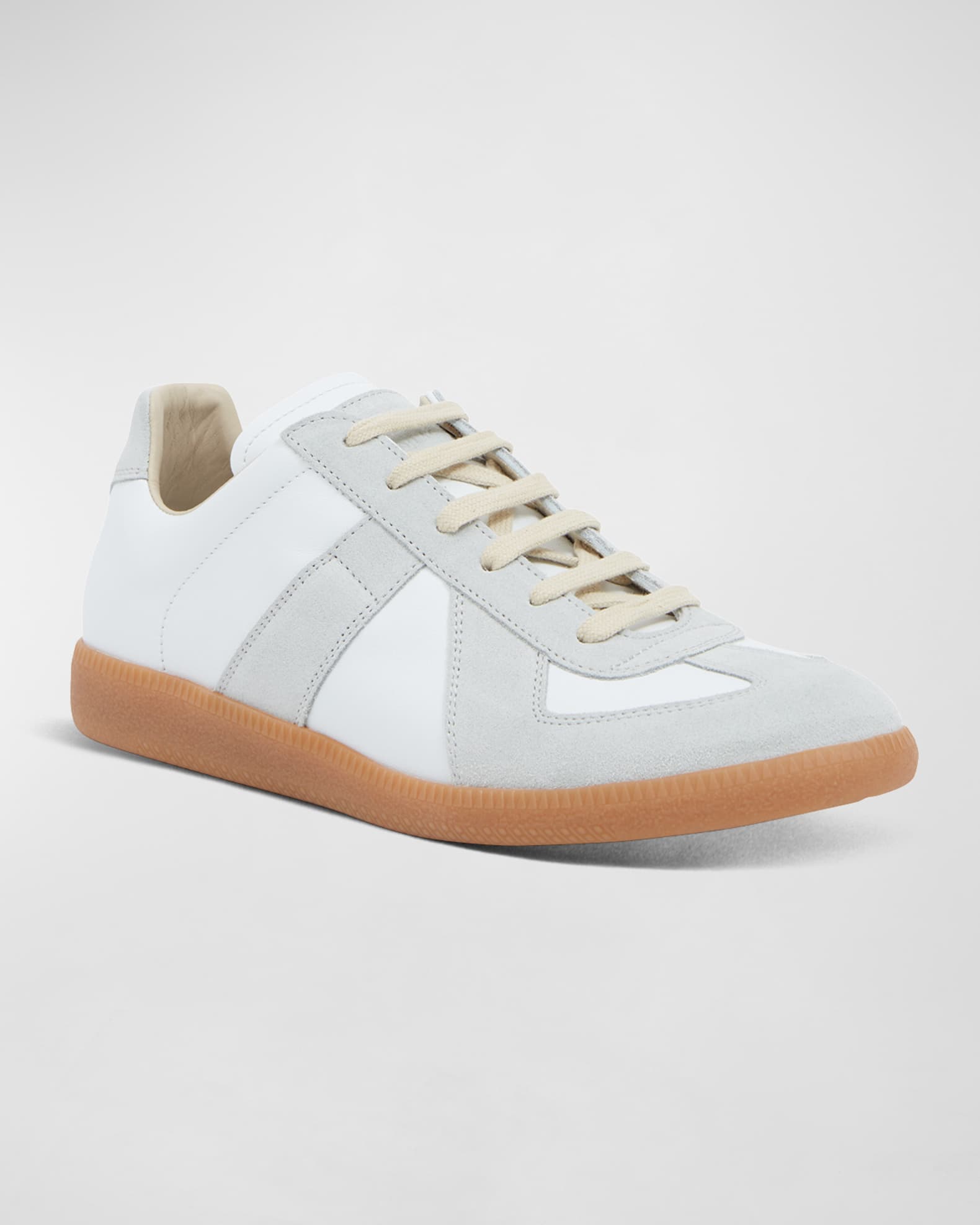 Maison Margiela Men's Replica Leather/Suede Low-Top Sneakers | Neiman ...