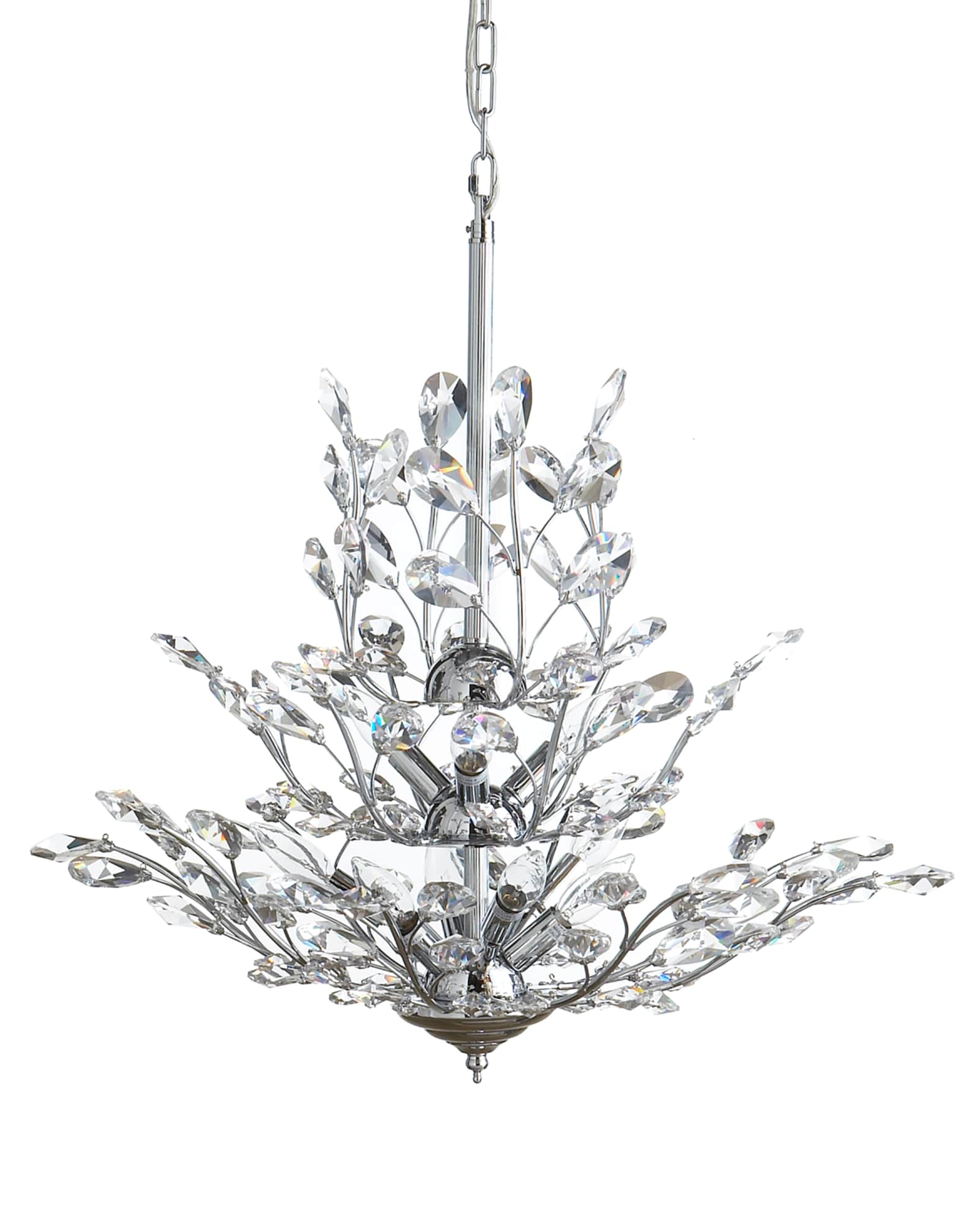 Dale Tiffany UpsideDown 9Light SilverLeaf Chandelier Neiman Marcus