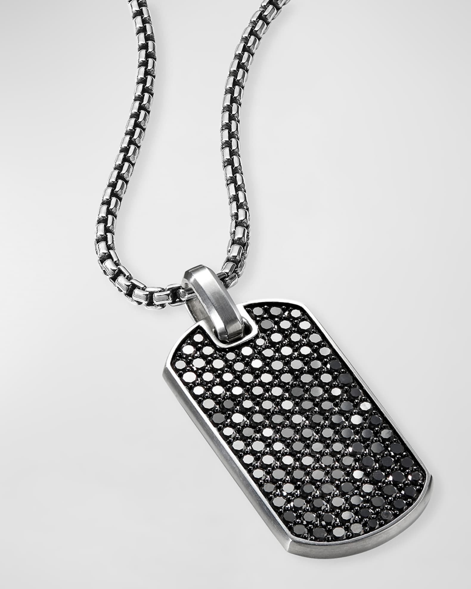 Men's Streamline Tag Pendant in Silver, 35mm 1