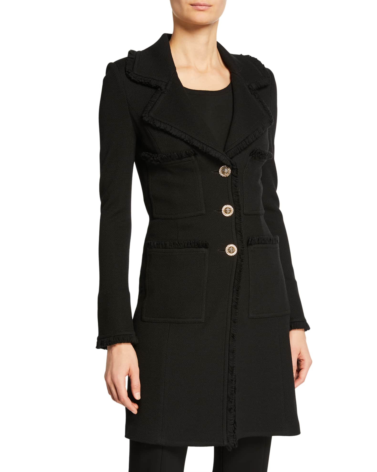St. John Milano Pique Fit and Flare Topper Coat Neiman Marcus