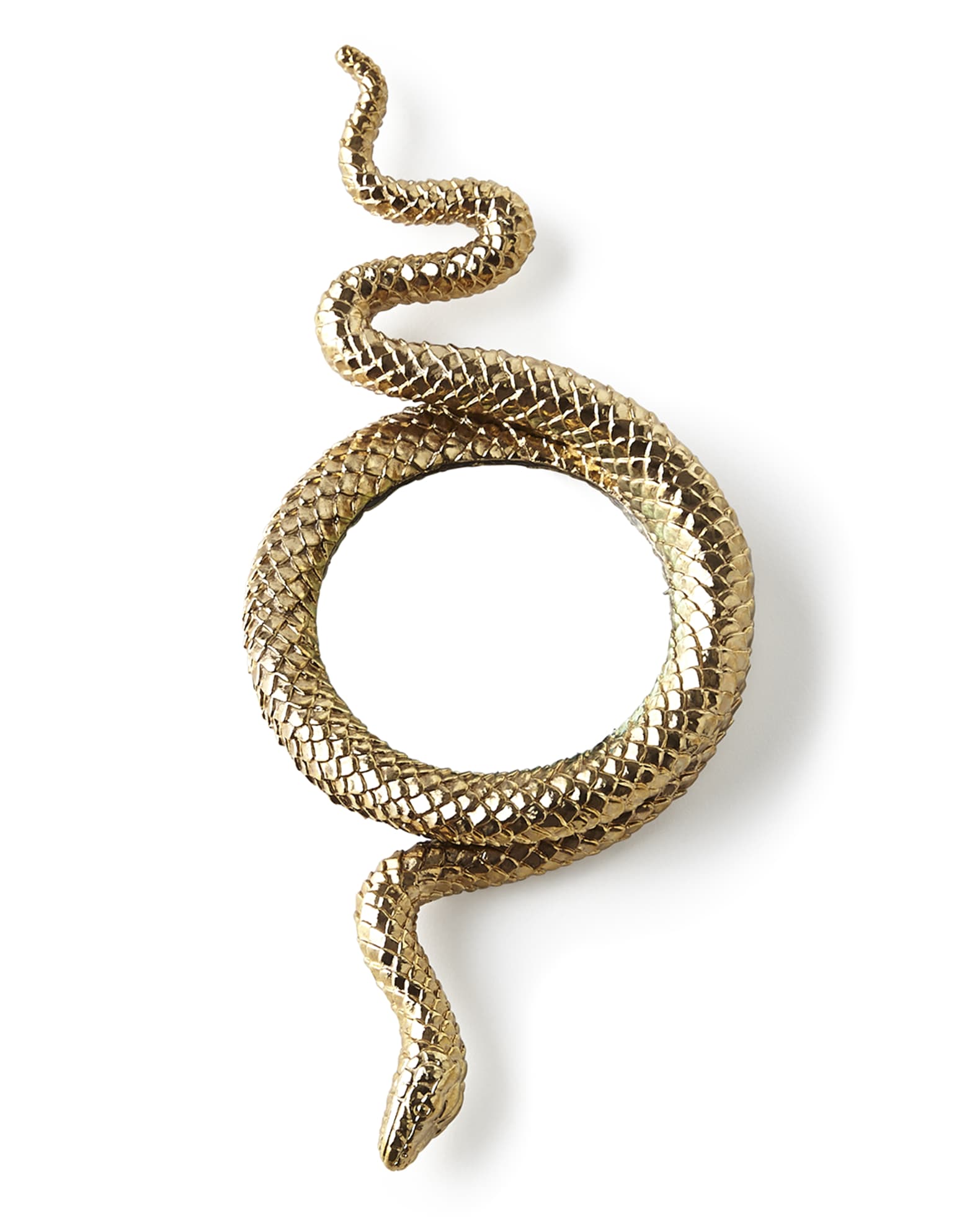 Gold Snake Magnifying Glass Spy Reading Glass Gold-Plated Metal Coiled Detailed 