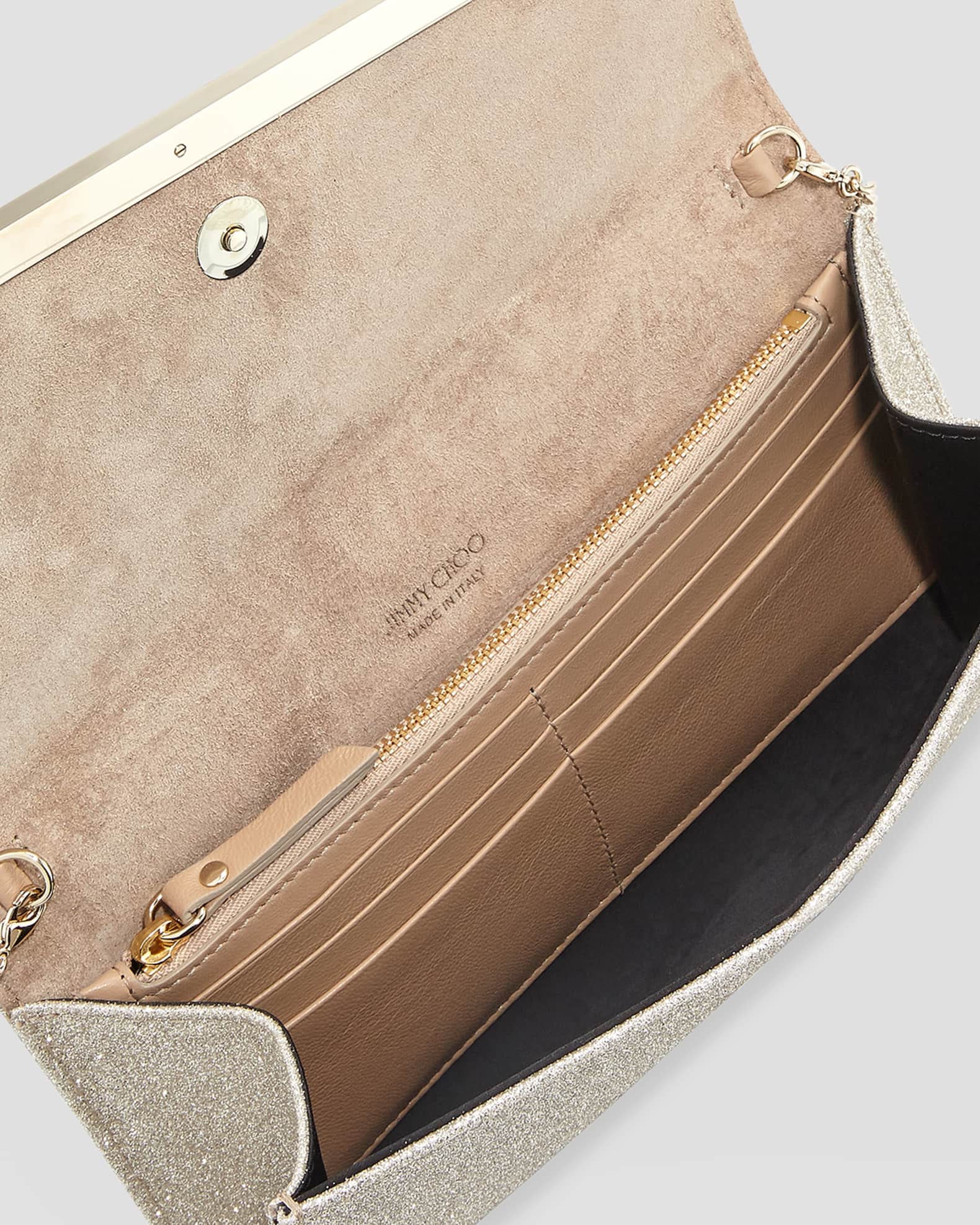 Jimmy choo emmie clearance glitter clutch