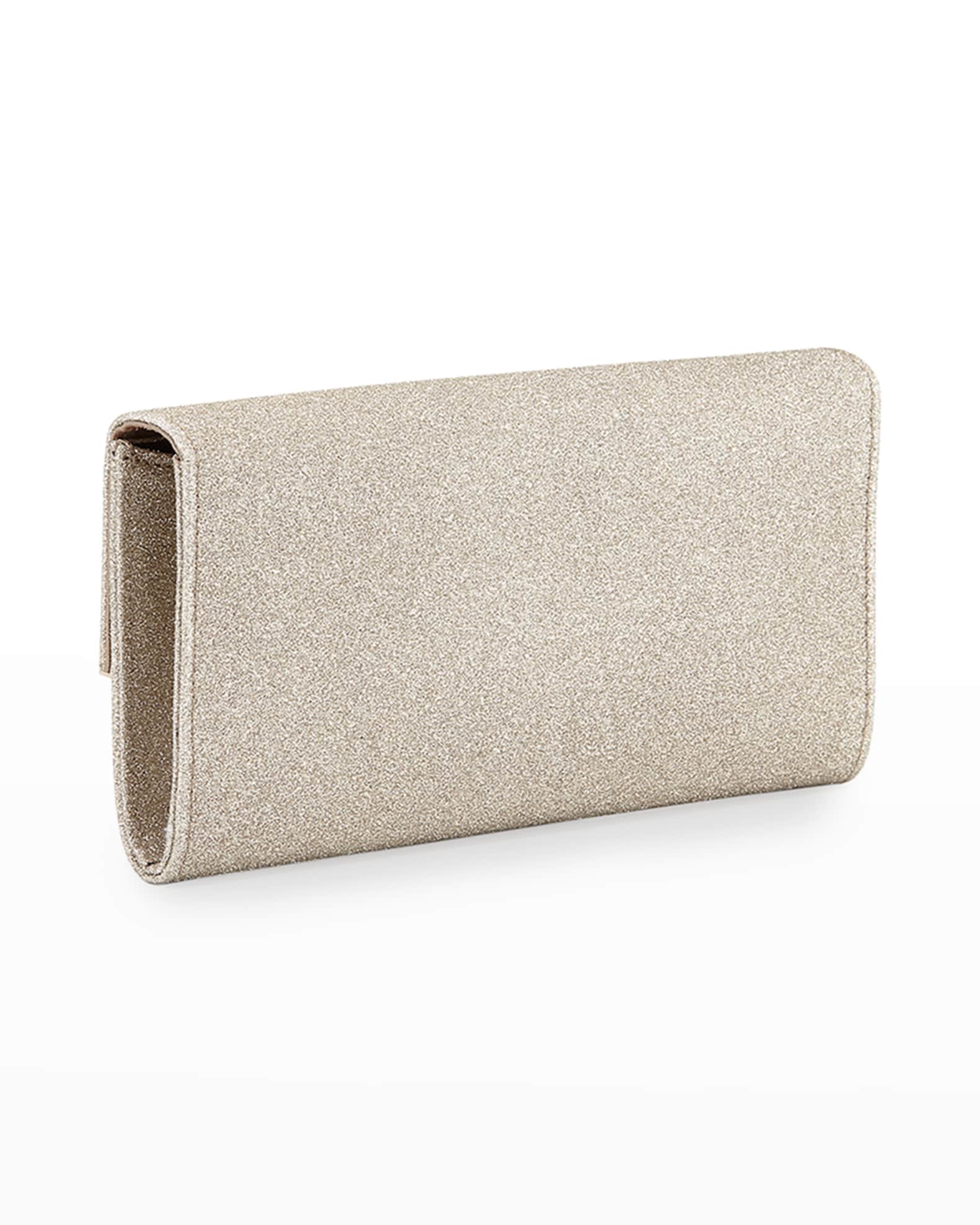 Jimmy Choo Emmie Glitter Leather Clutch Bag | Neiman Marcus