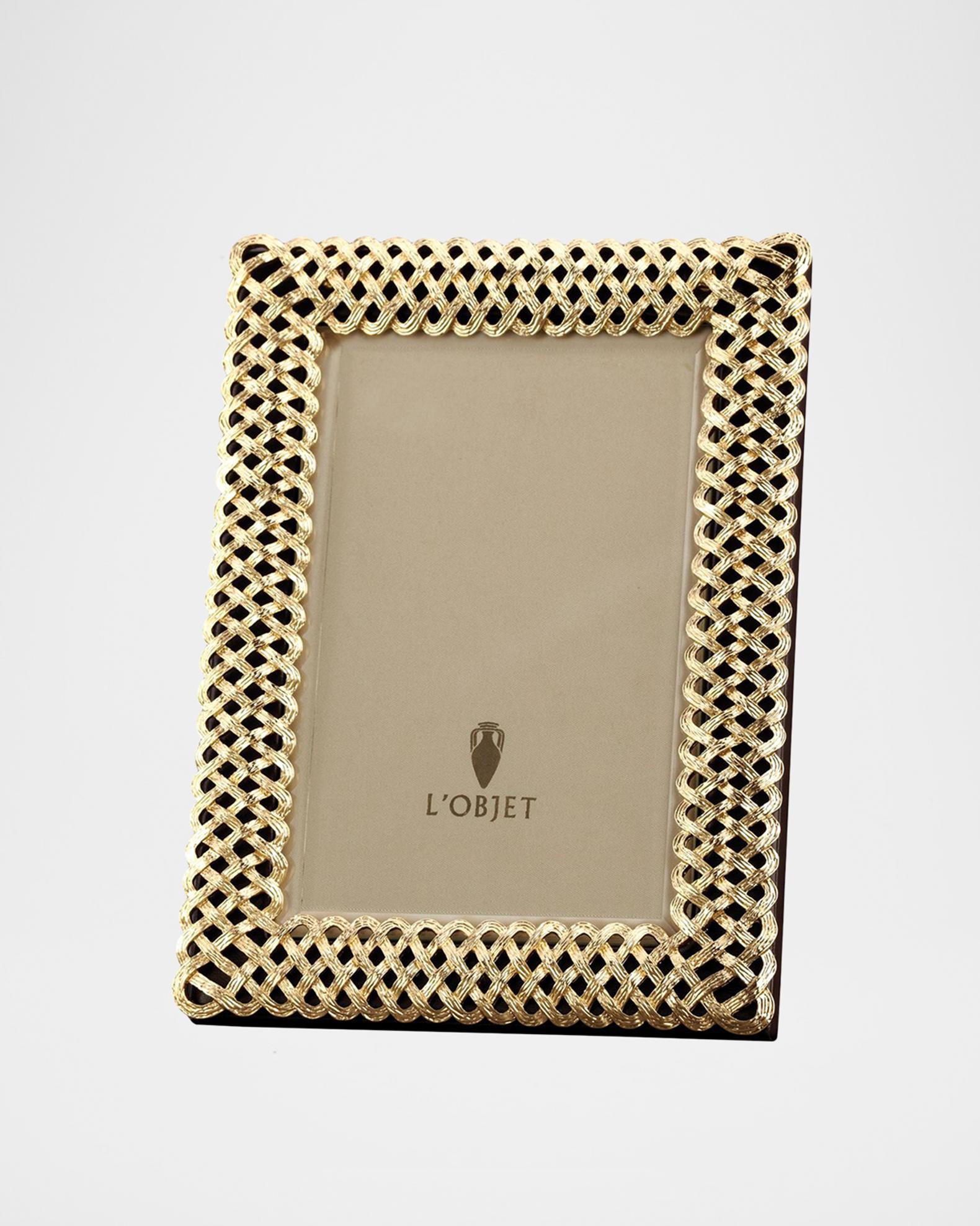 Gold Men Neiman Marcus Textured Black and Gold Frames main image 1