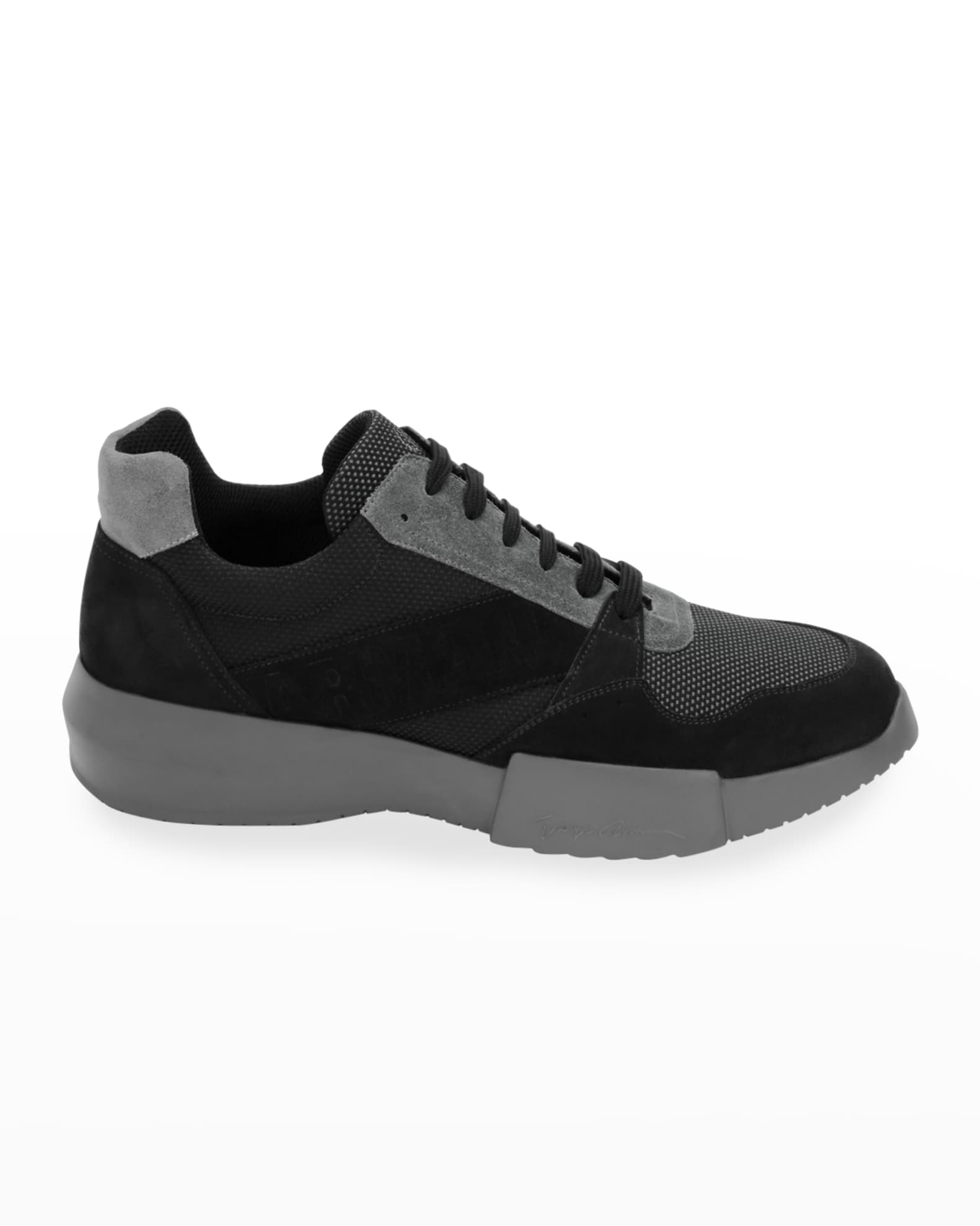 Giorgio Armani Men's Leather & Mesh Training Sneakers | Neiman Marcus