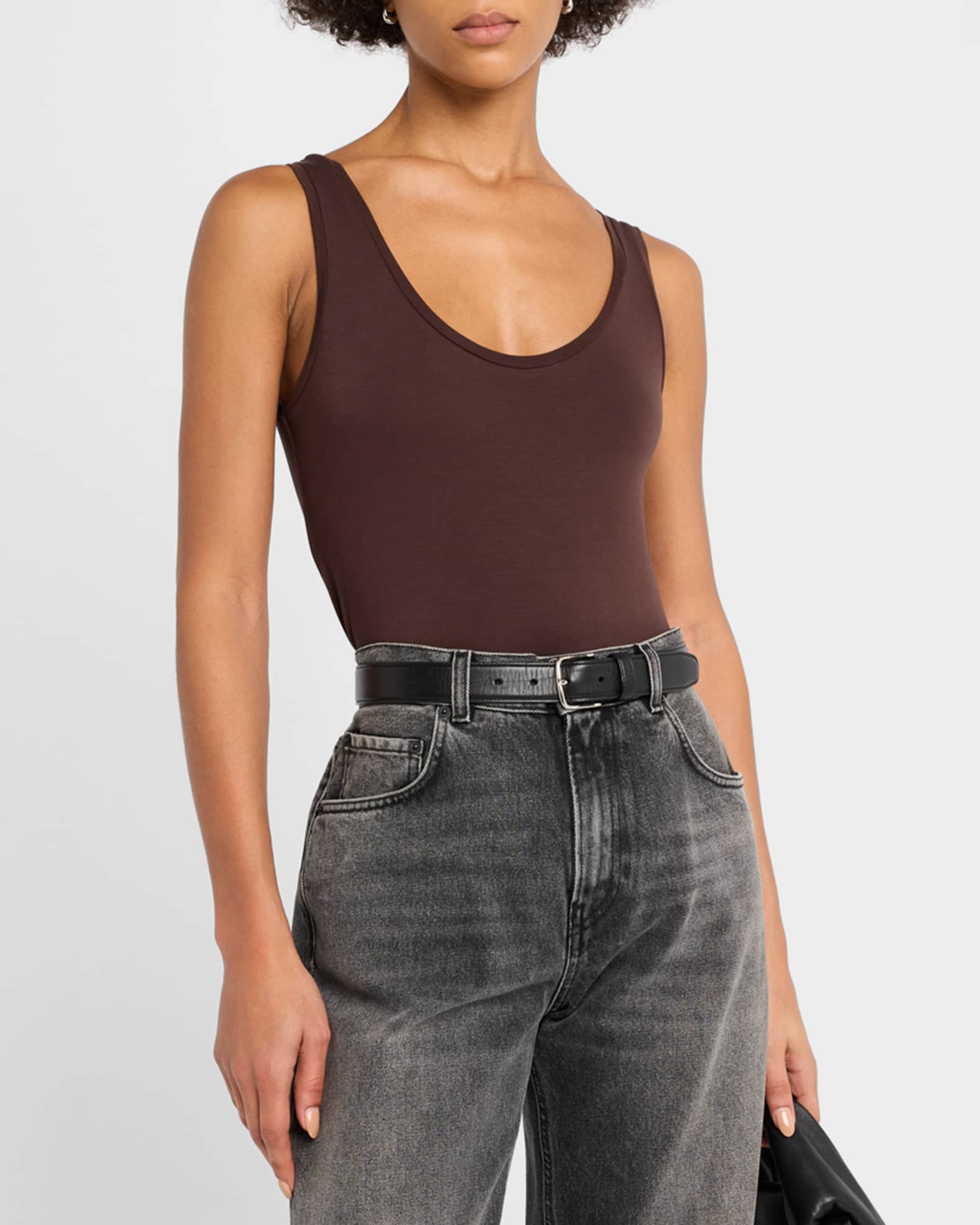 Majestic Soft Touch Sleeveless Crewneck Tank in Coffee Latte