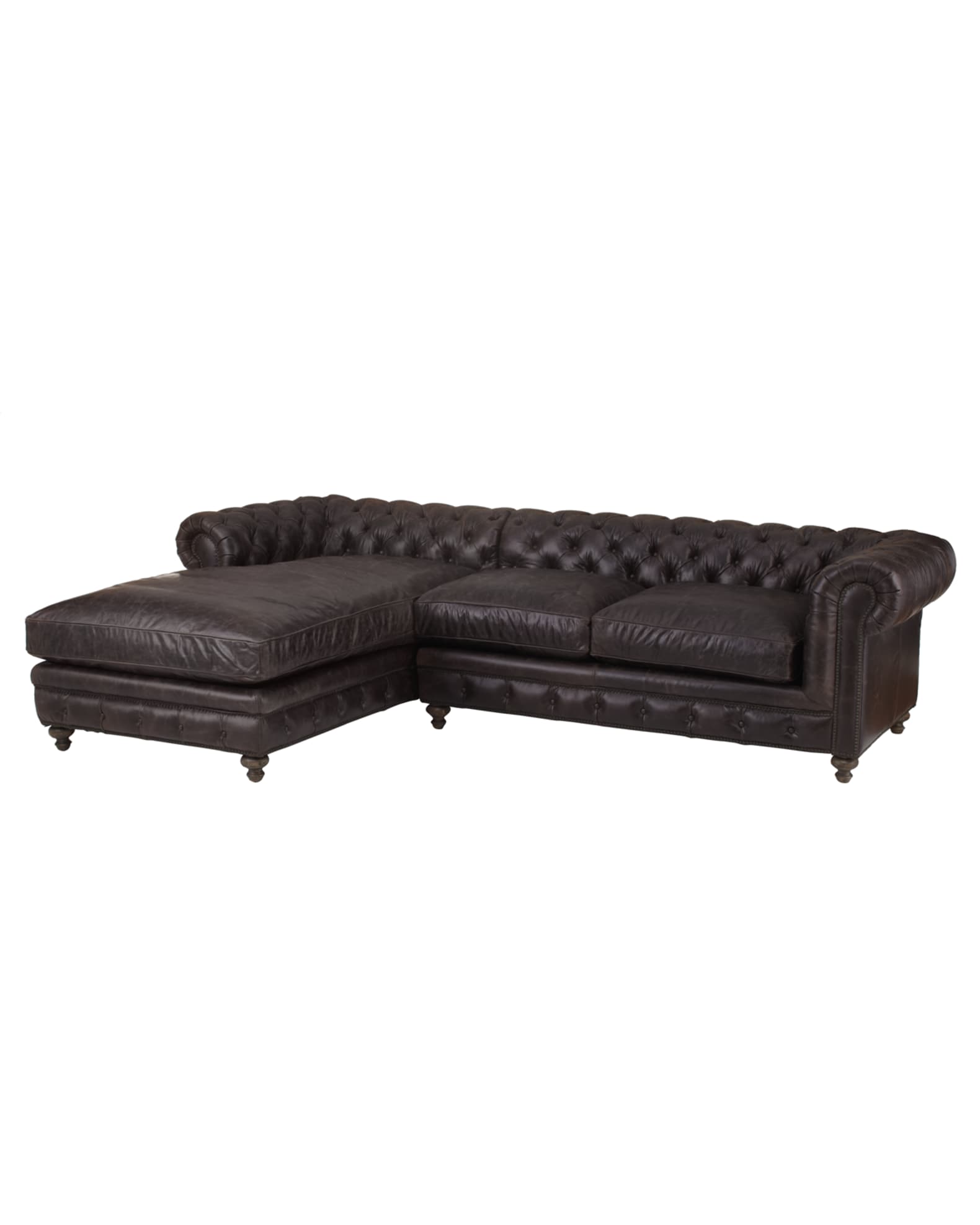 Warner Leather Collection Chesterfield Sofas & Chair Neiman Marcus