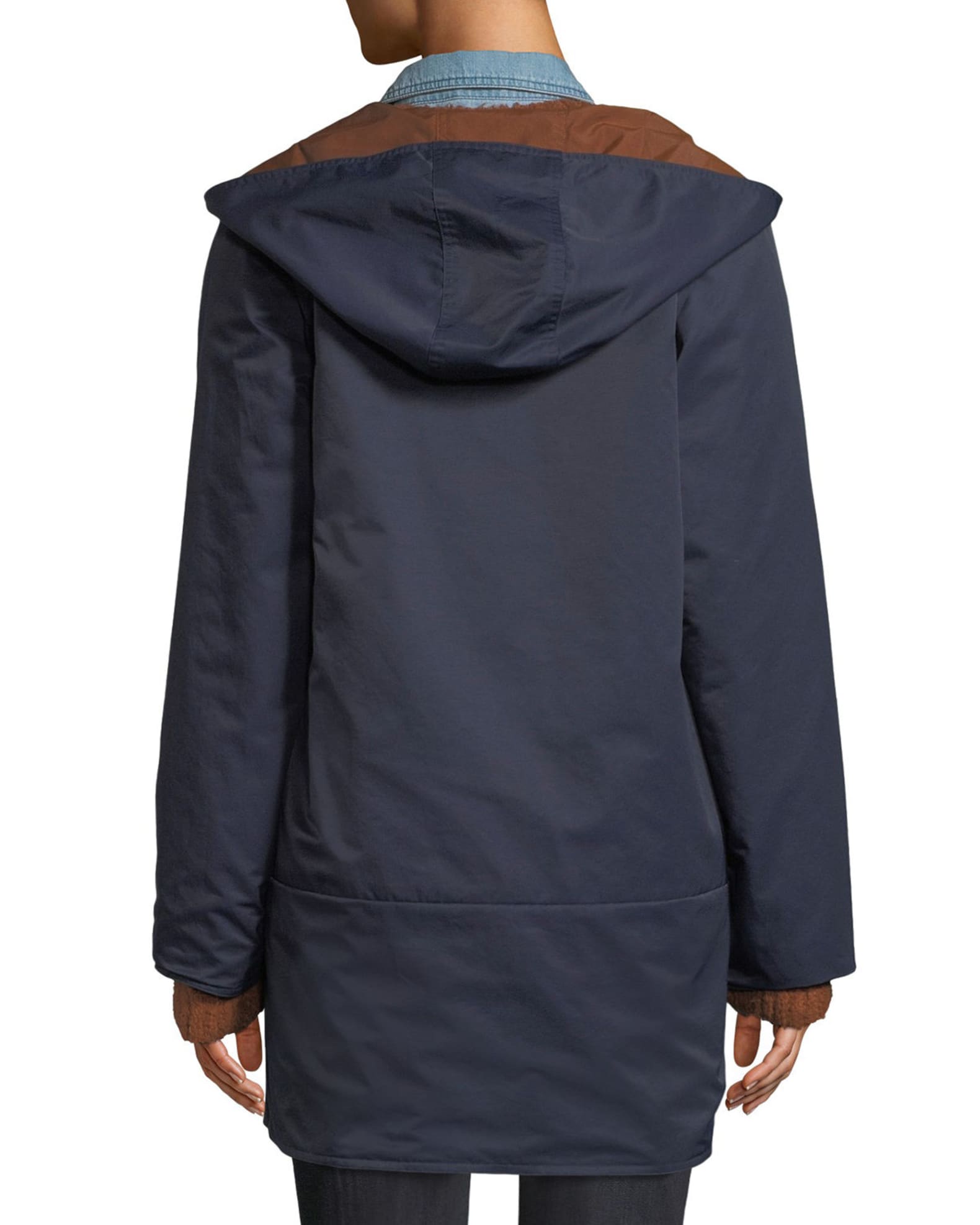 Eileen fisher outlet reversible hooded raincoat