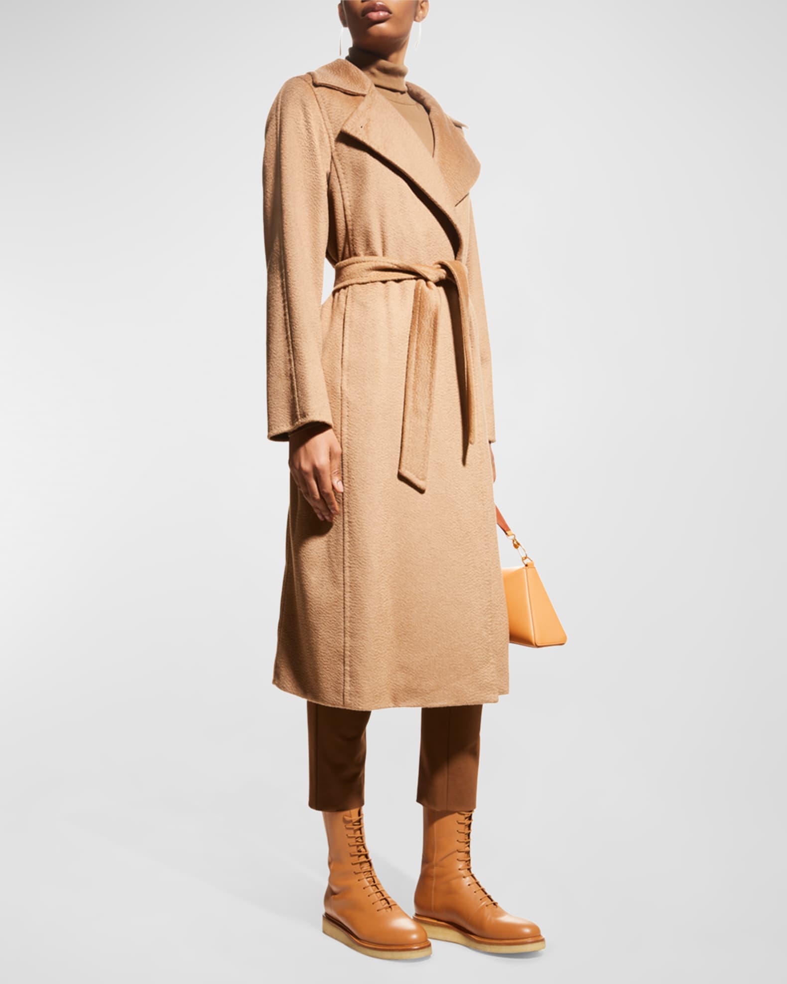 Louis Vuitton - Belted Double Face Hooded Wrap Coat - Camel - Women - Size: 38 - Luxury