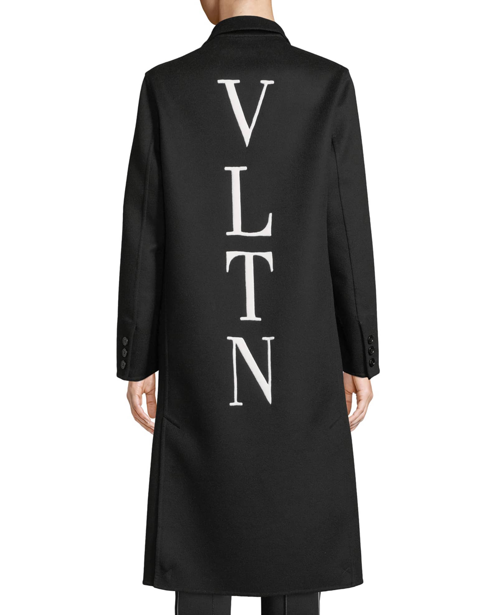 VLTN Back Logo Two Button Wool Cashmere Coat and Matching Items Neiman Marcus