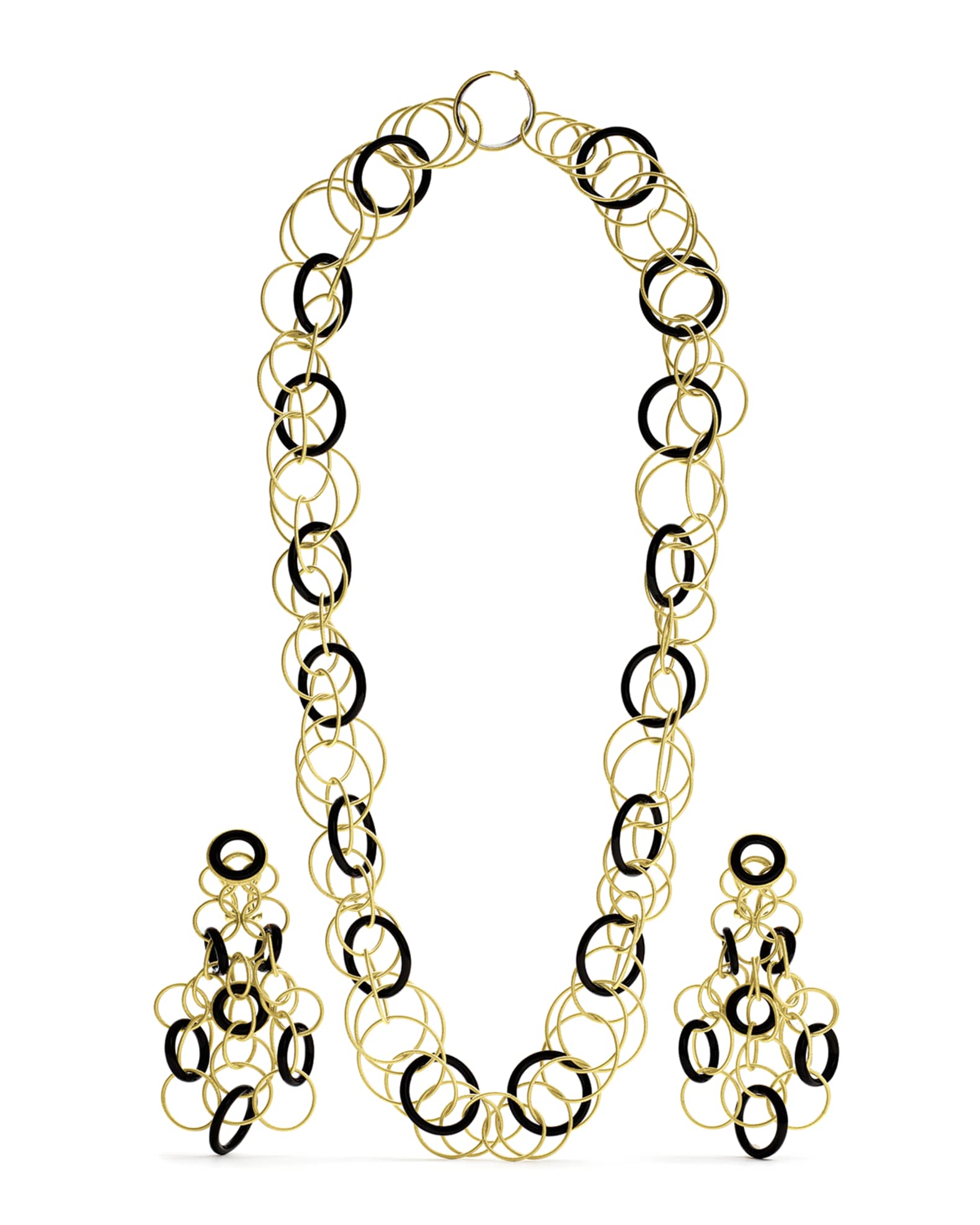 18k Yellow Gold & Black Onyx Short Hawaii Necklace 0