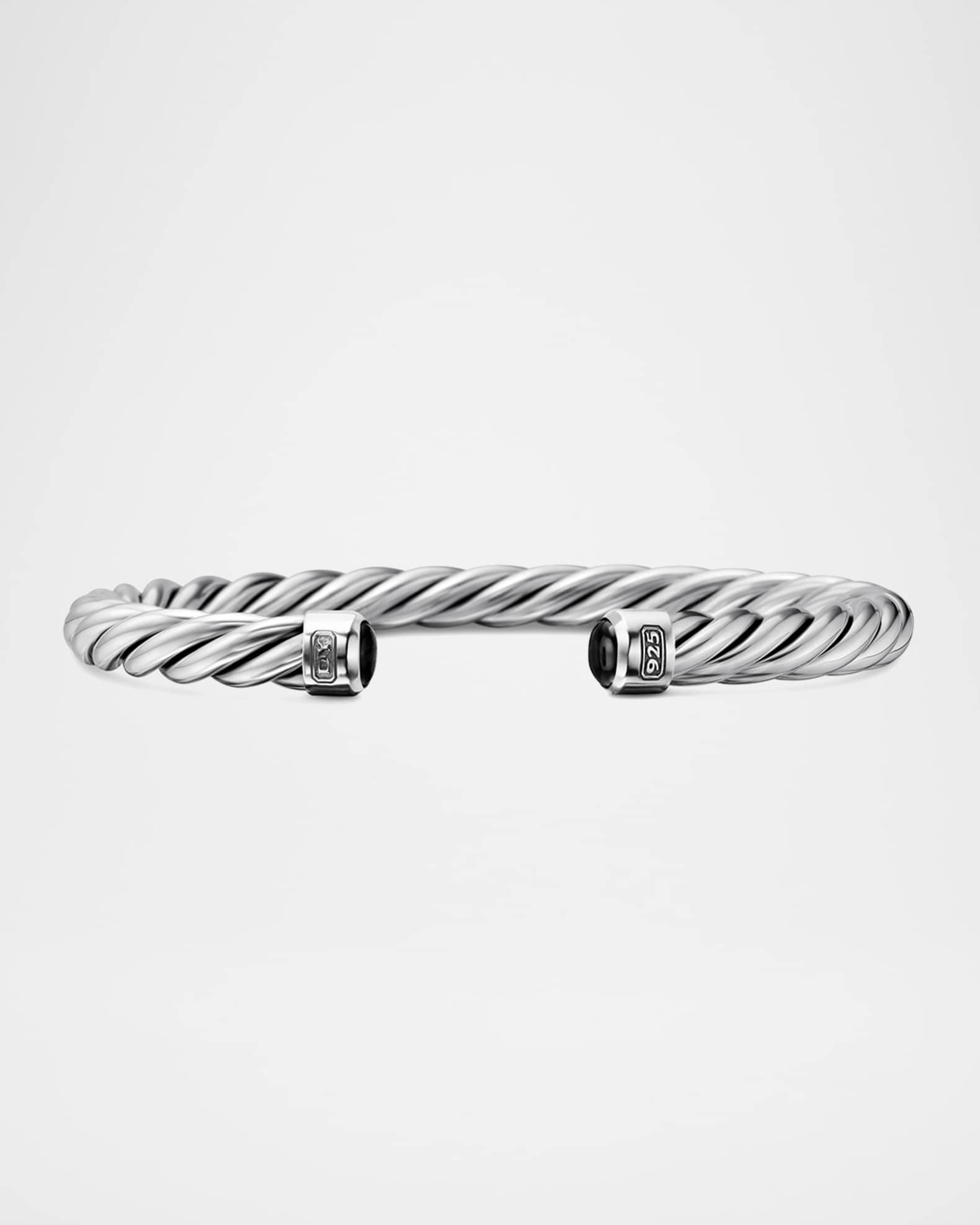 David Yurman Men's Cable Cuff Bracelet in Silver, 6mm