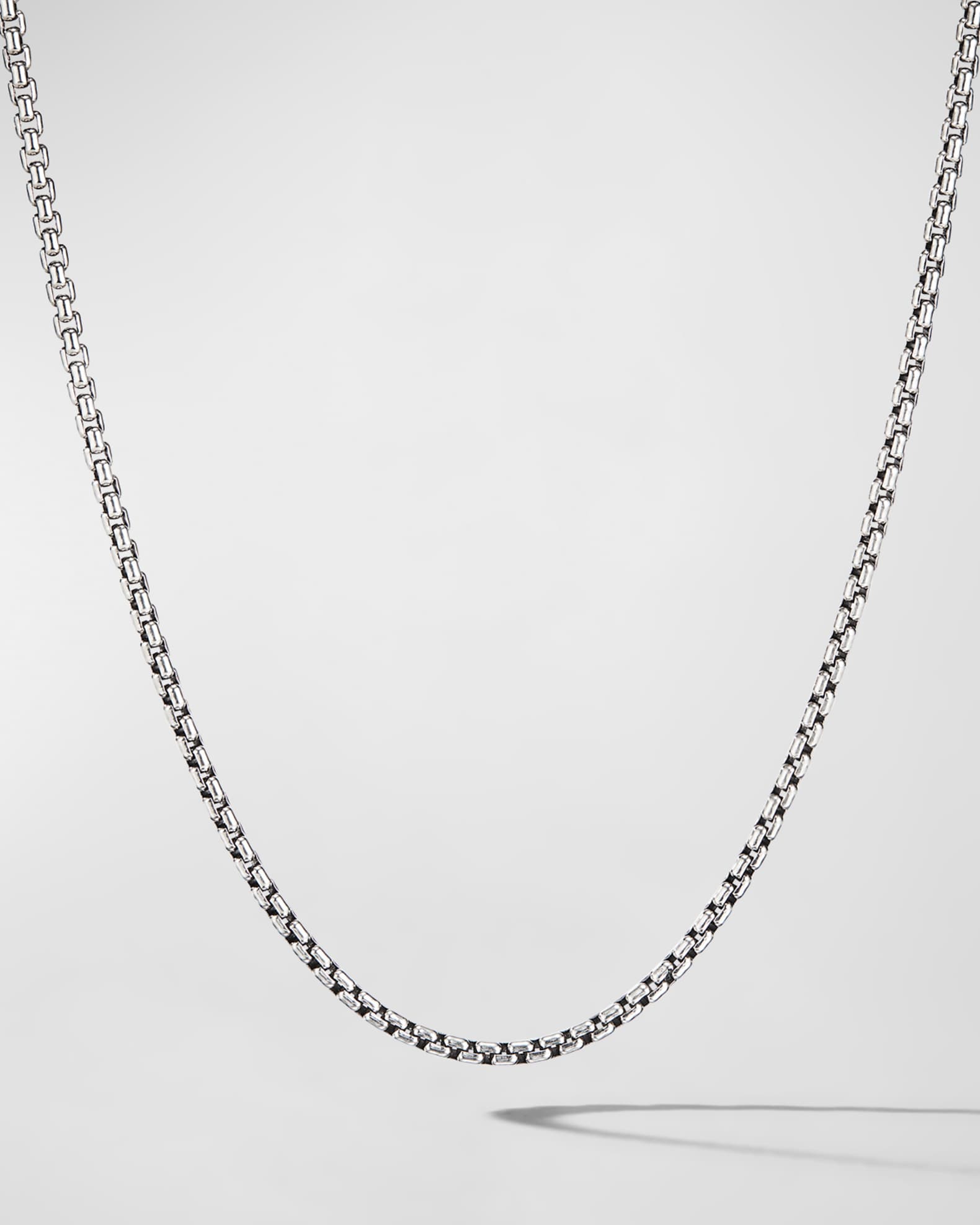 David Yurman Men's Small Silver Box Chain Necklace, 22L