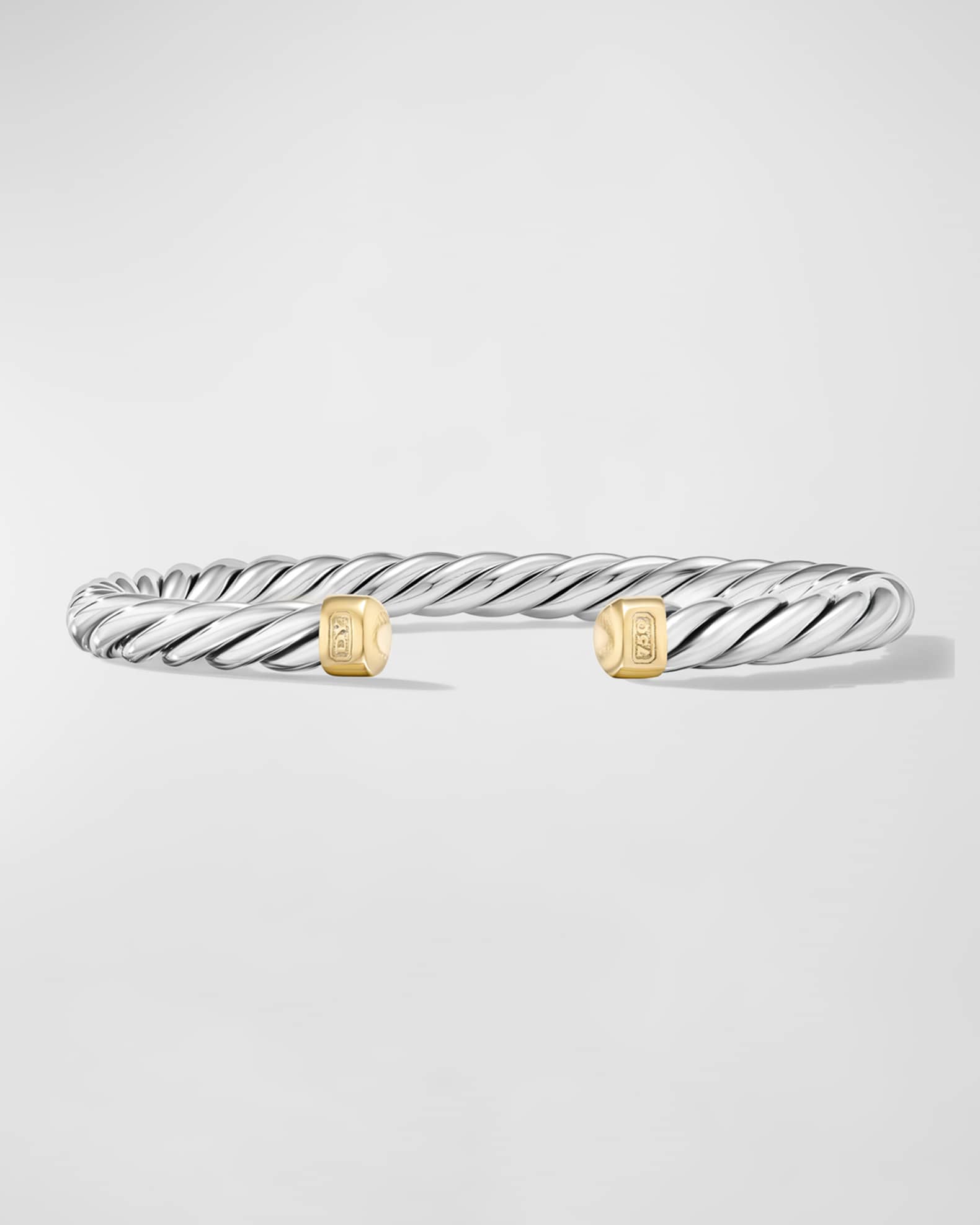6mm Men's Cable Cuff Bracelet in Silver 0