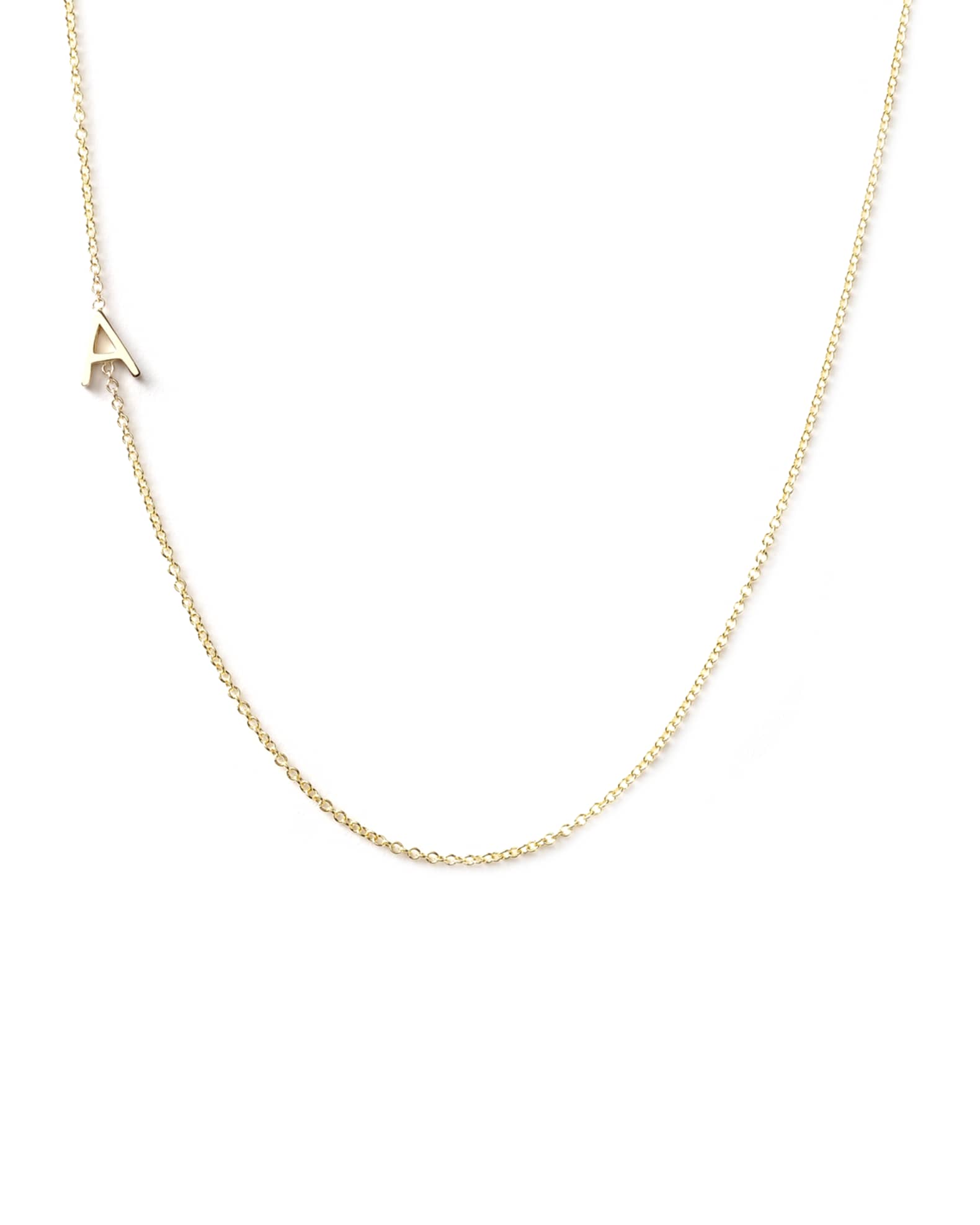 Custom Gold Necklace - 2 Letters | Color: 14K Yellow Gold | Size: 18 by Maya Brenner