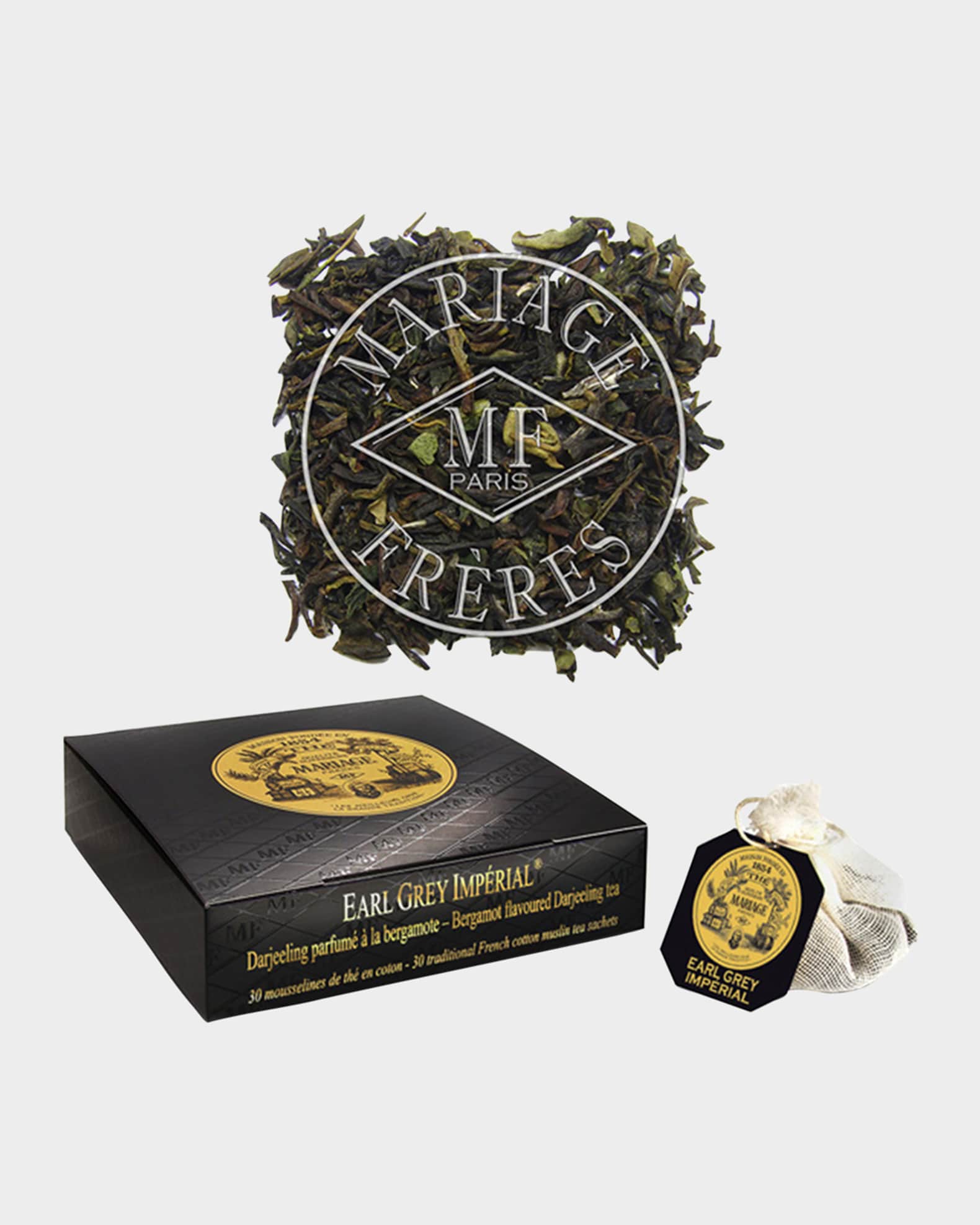 Earl Grey Imperial Muslin Tea Bags - Bergamot-Flavored Darjeeling Tea, 30 Sachets 0