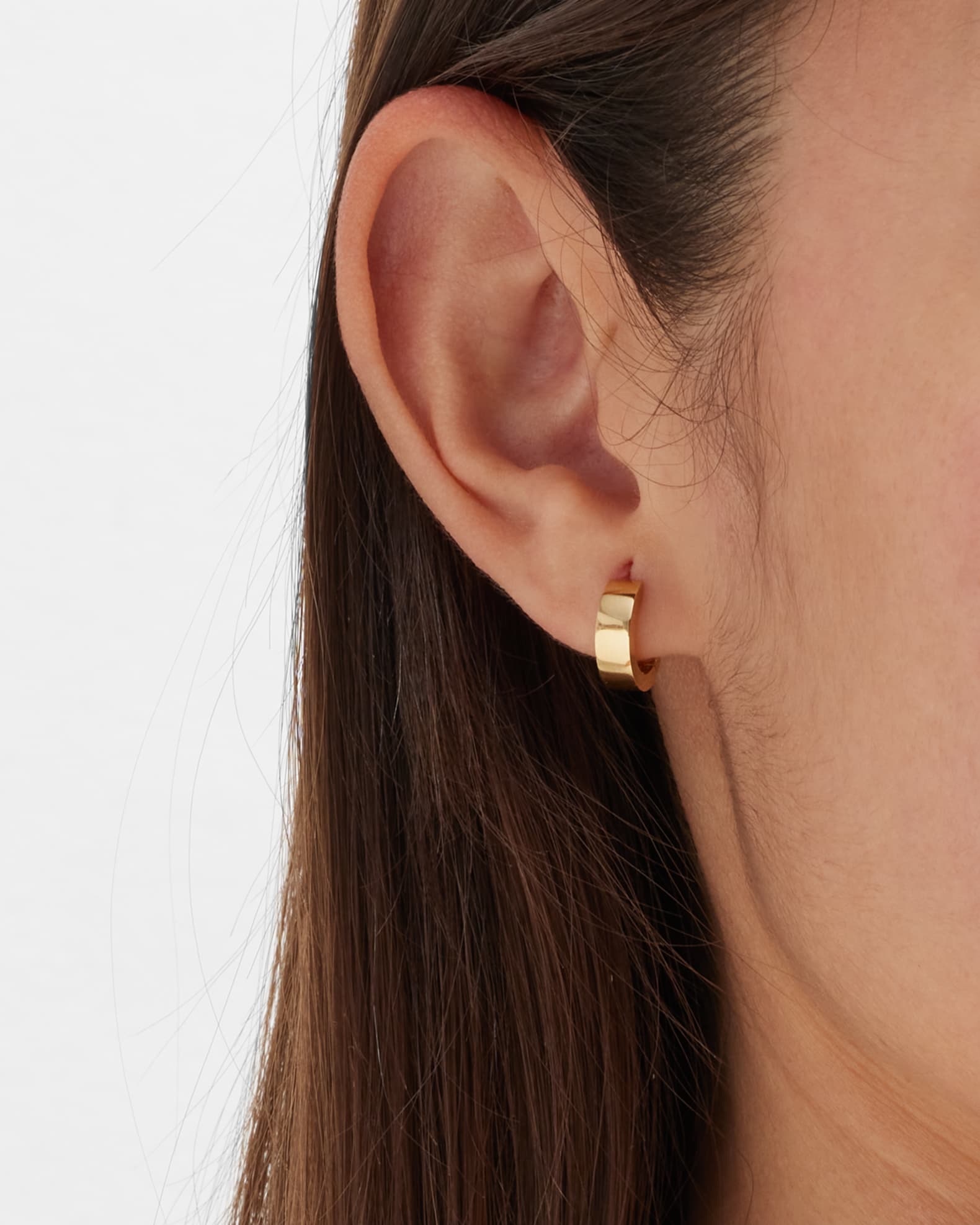 18k Gold Huggie Hoop Earrings 1