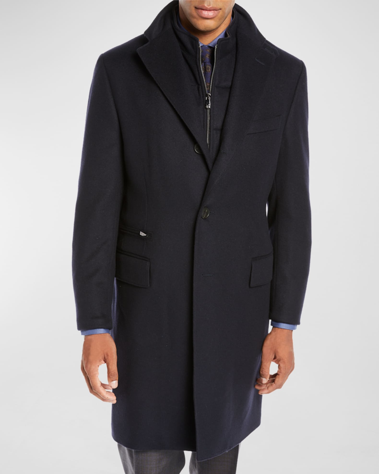 Men s ID Wool Top Coat Navy