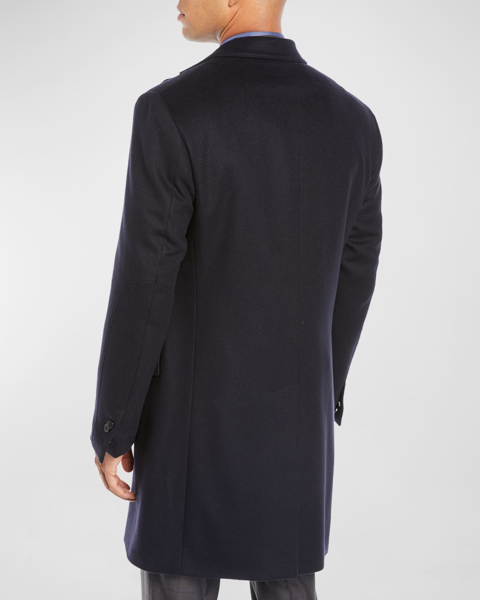 Corneliani Men's ID Wool Top Coat, Navy | Neiman Marcus