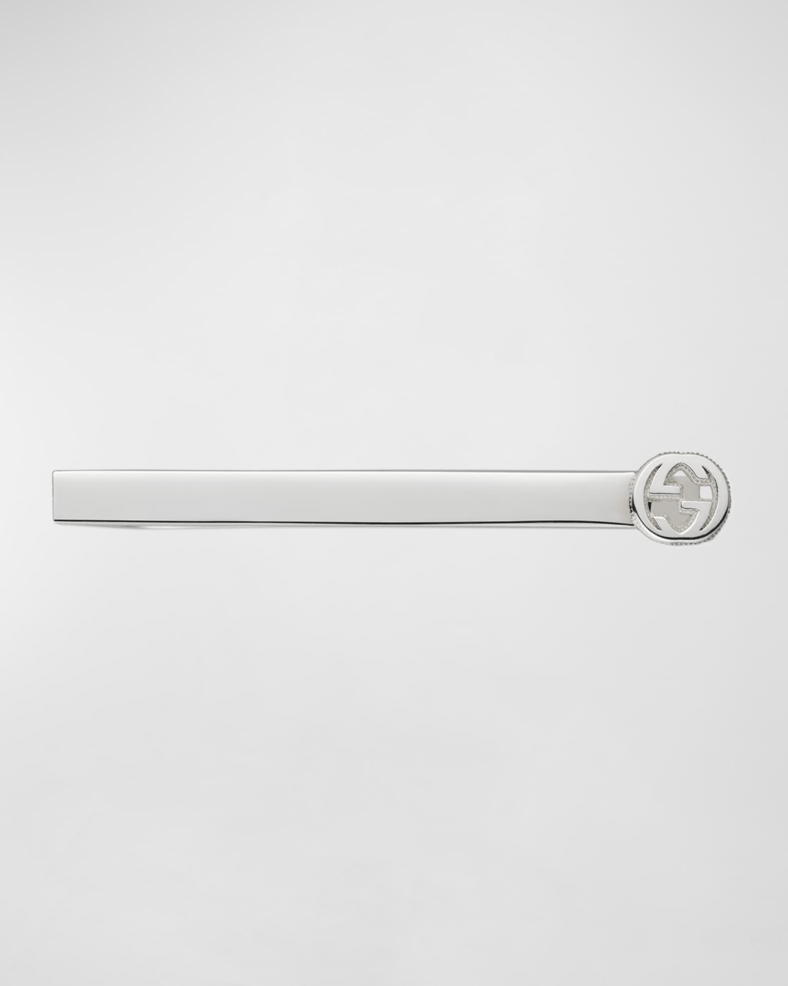 Sterling Silver Interlocking G Tie Bar 0