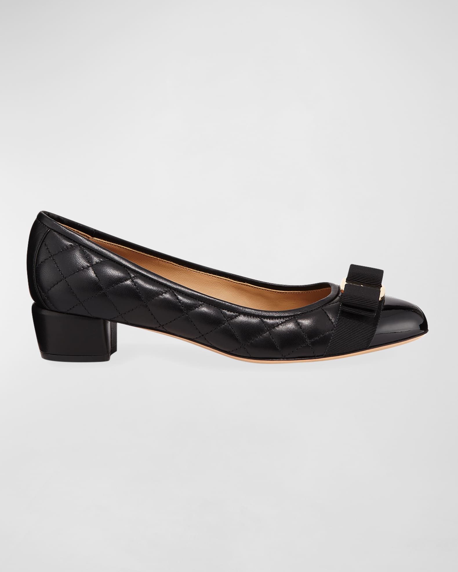 Ferragamo Vara Quilted Bow Ballet Pumps | Neiman Marcus