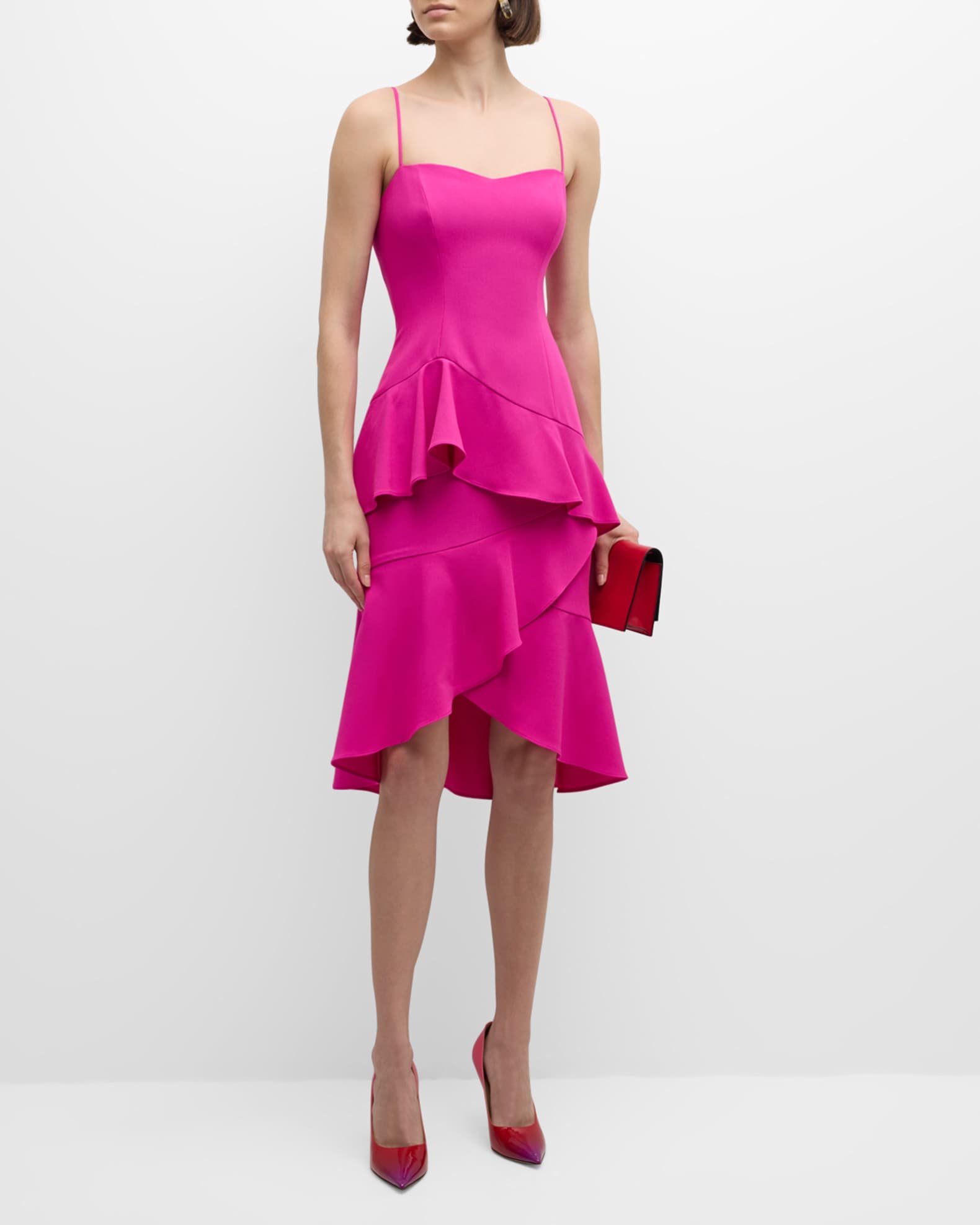 Barbados High-Low Ruffle Midi Dress - Thumbnail 2