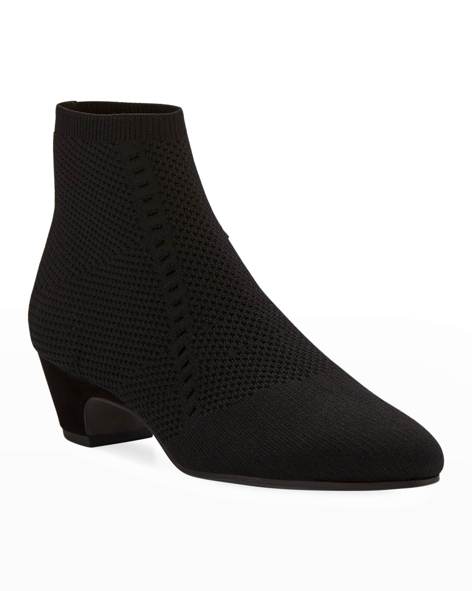 Purl Stretch-Knit Fabric Booties 1