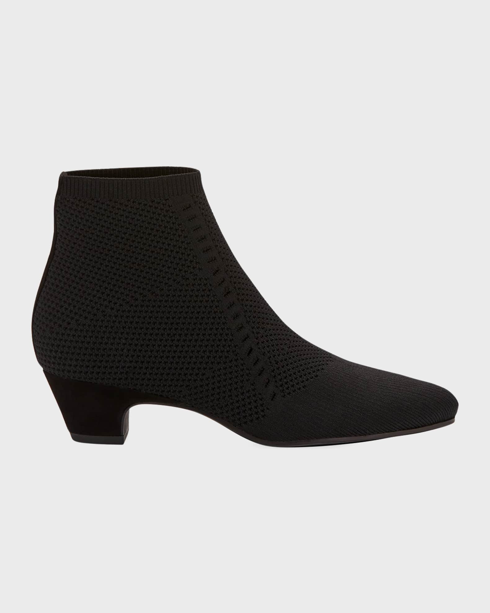 Purl Stretch-Knit Fabric Booties 0