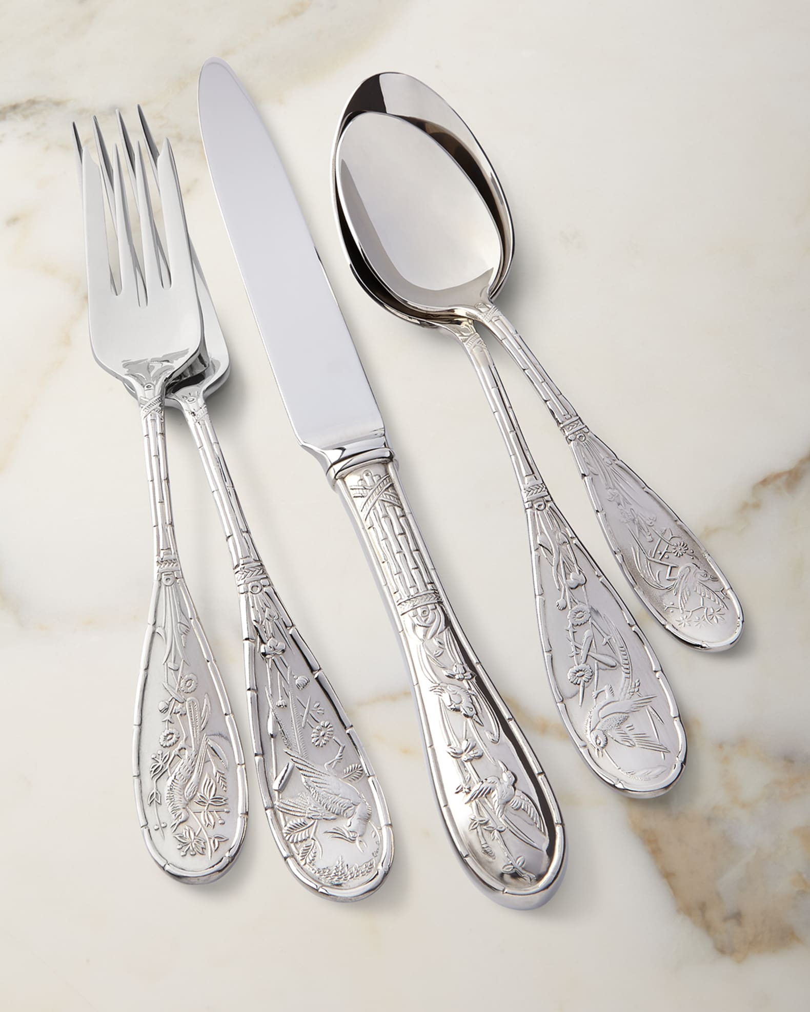 Ricci Silversmith 20-Piece Japanese Bird Flatware Service