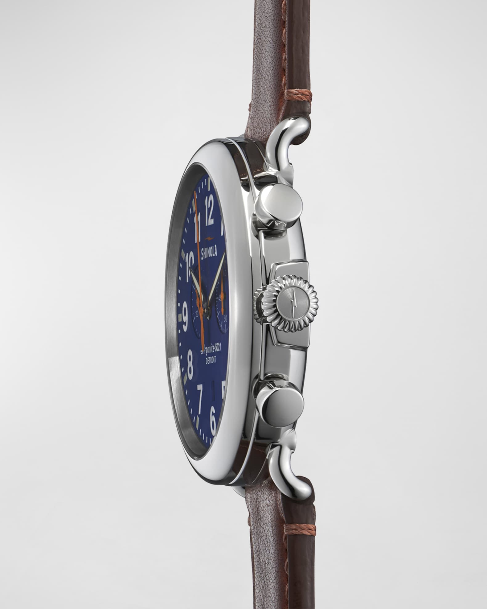 Men's 47mm Runwell Chronograph Men's Watch, Blue/Cognac 1