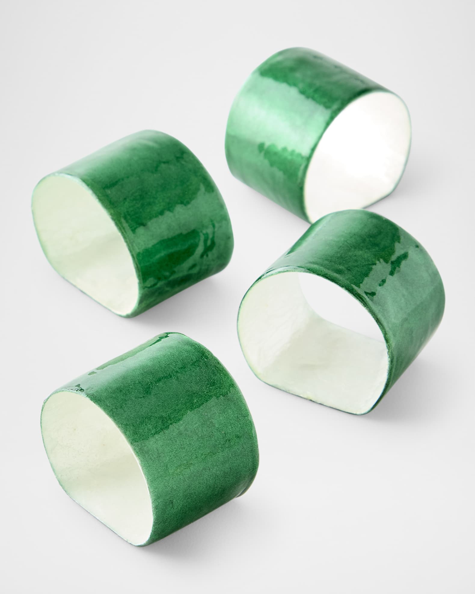 Four 1.5"Dia. Capiz Shell Napkin Rings 1