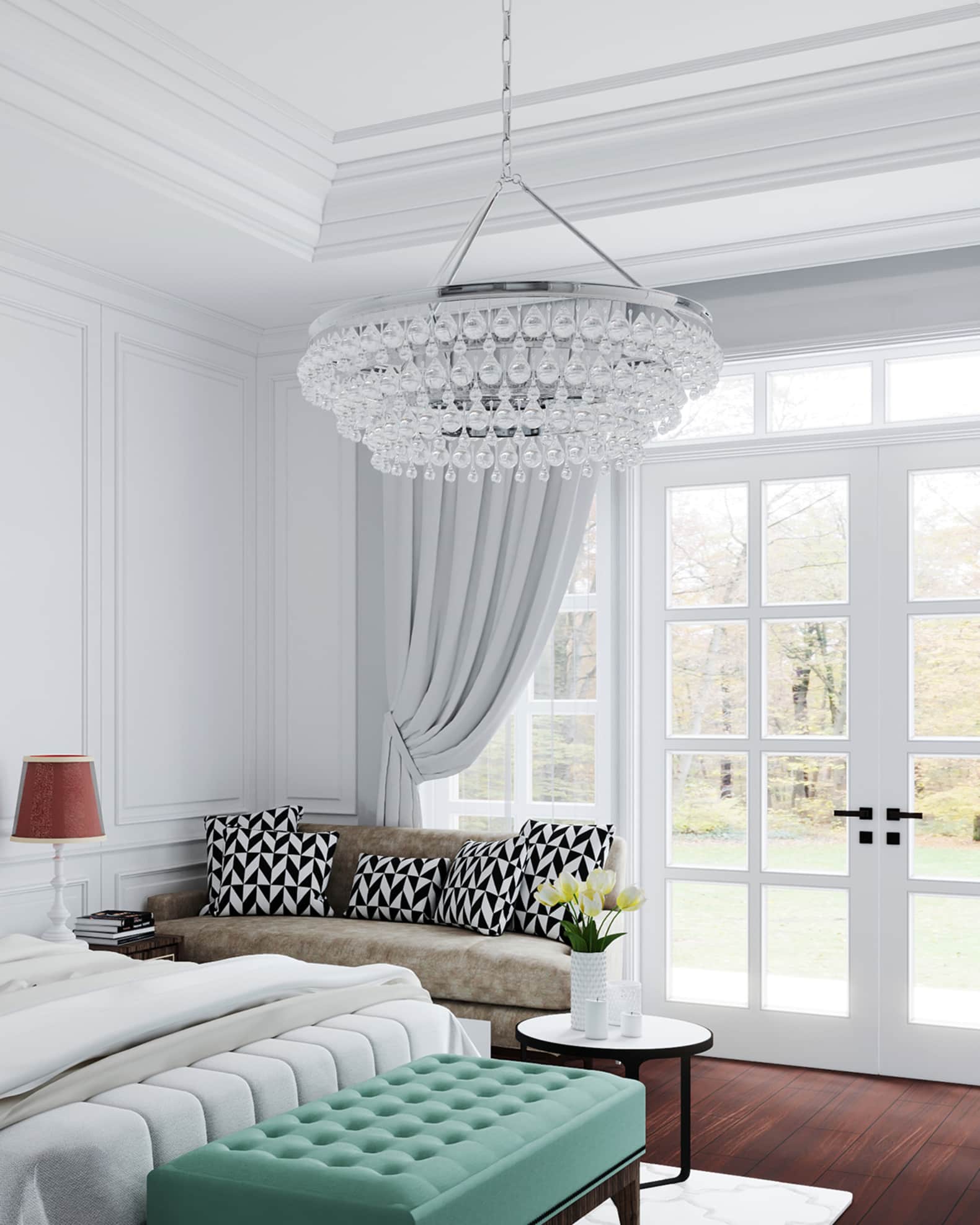 Calypso 6-Light Crystal Teardrop Chandelier 1