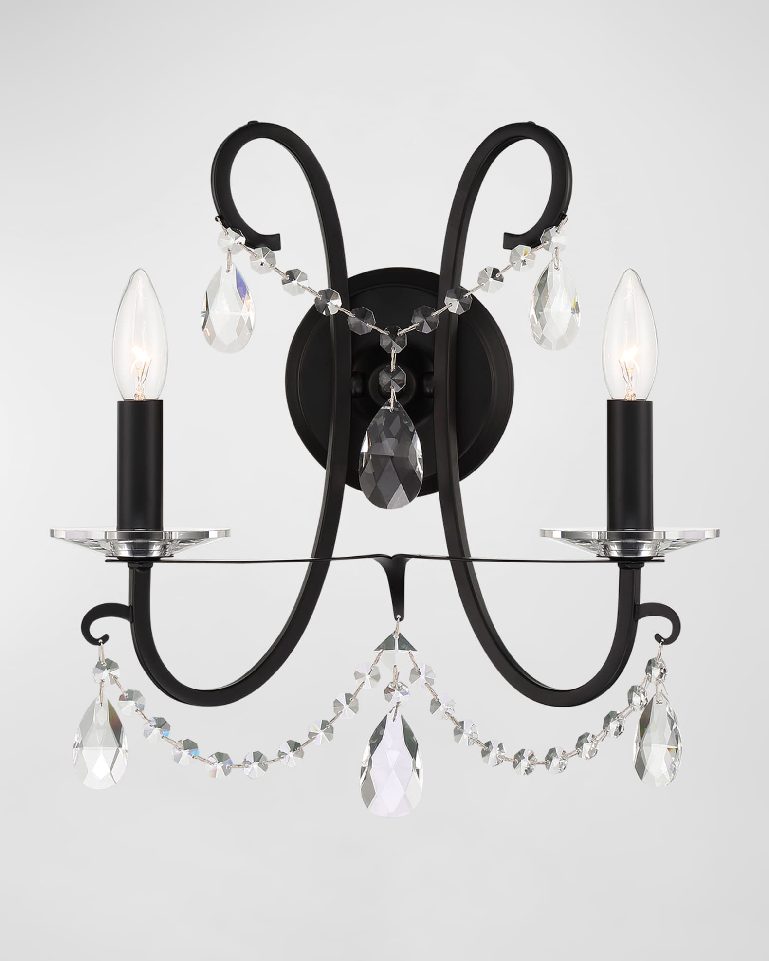 Othello 2-Light Crystal Polished Chrome Sconce 0