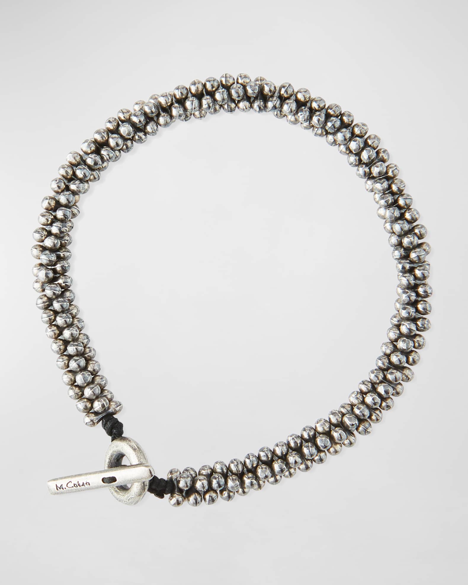 m.cohen シルバー　ブレスレット M. Cohen Men's Mini Sterling Silver Jacks Bead Bracelet | Neiman