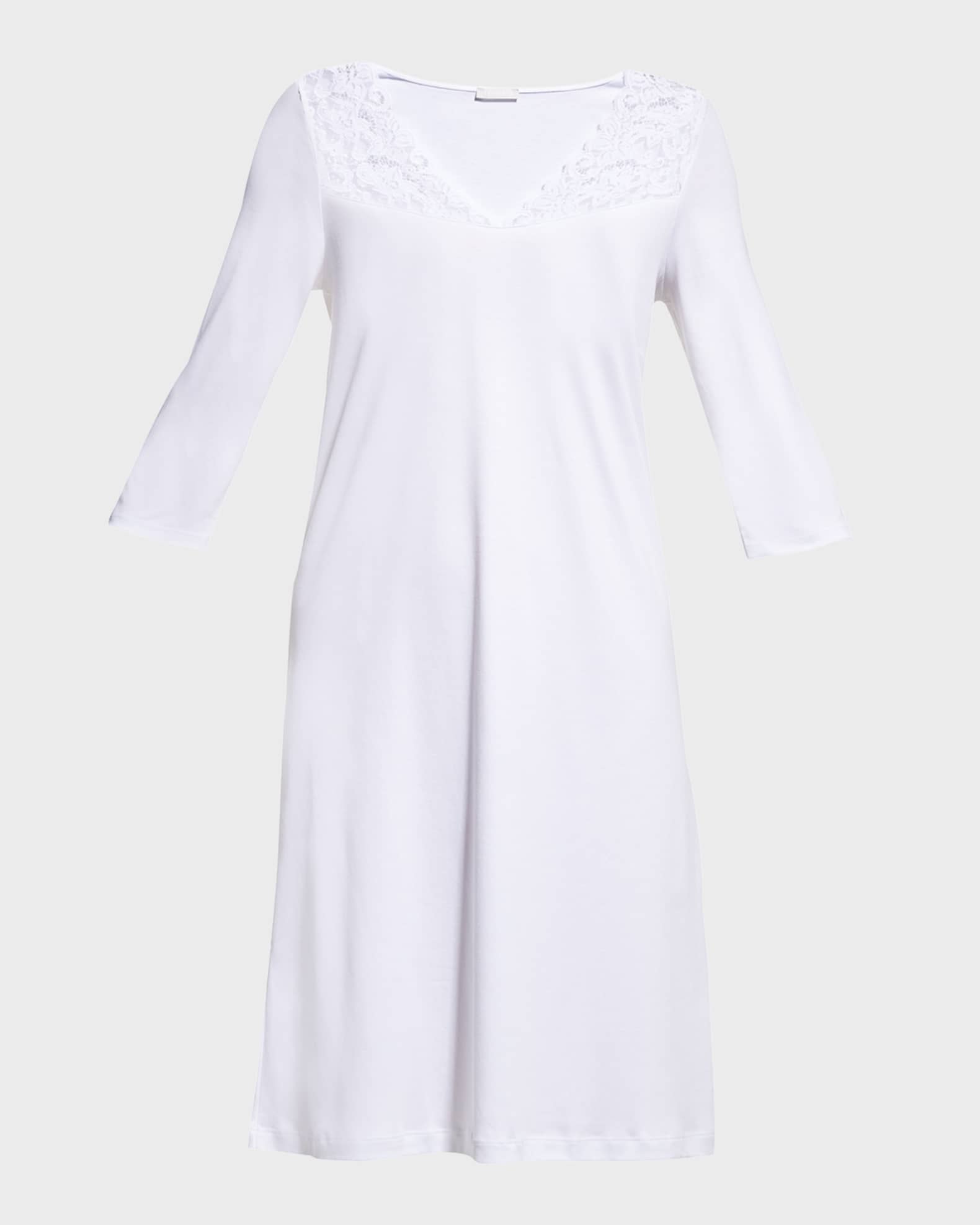 Hanro white cotton nighty